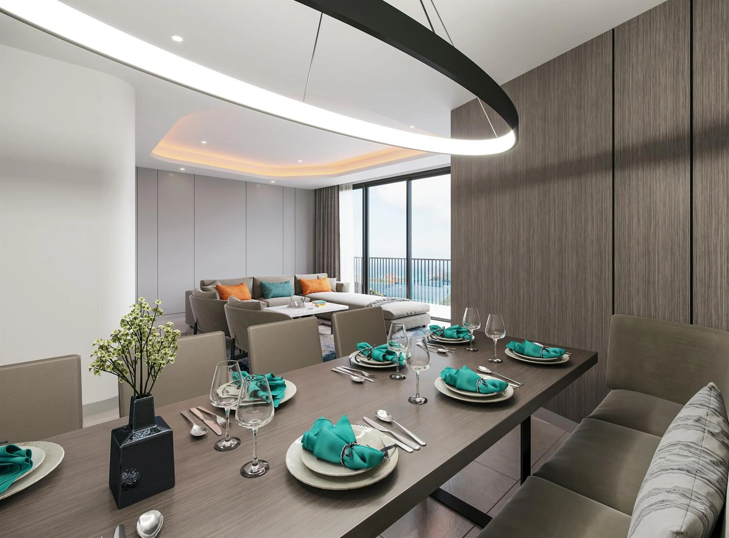 Dining area in Oakwood Apartments Sanya