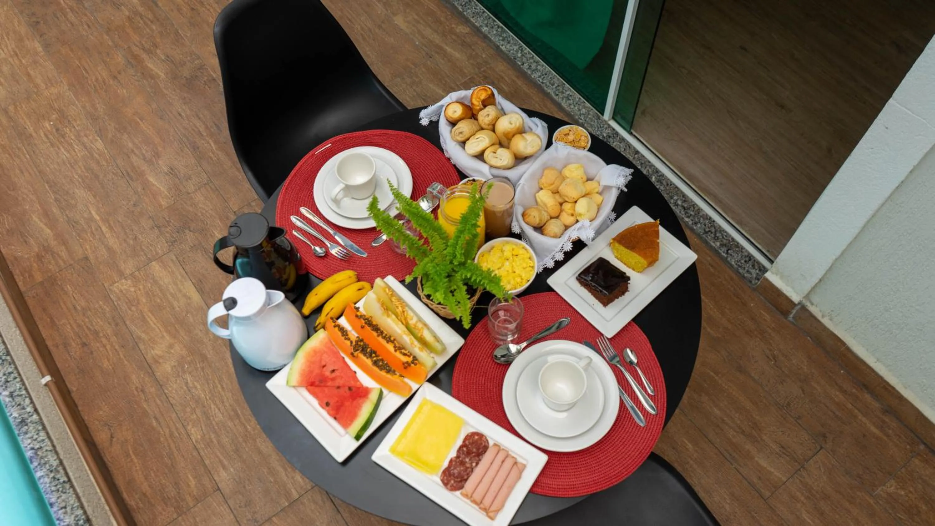 Continental breakfast in Pousada Cristalmar