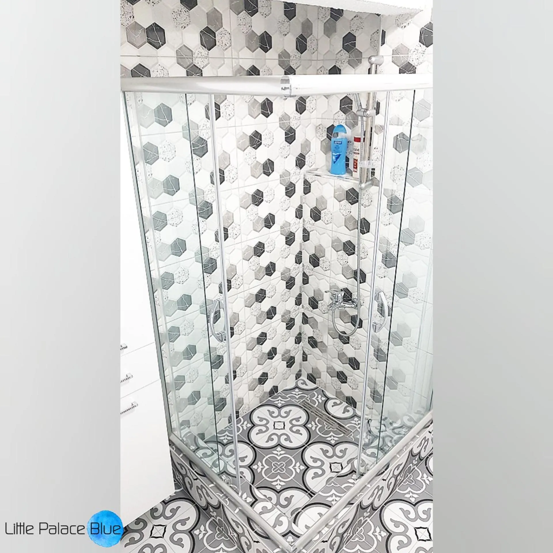 Shower in Little Palace Blue Apartment