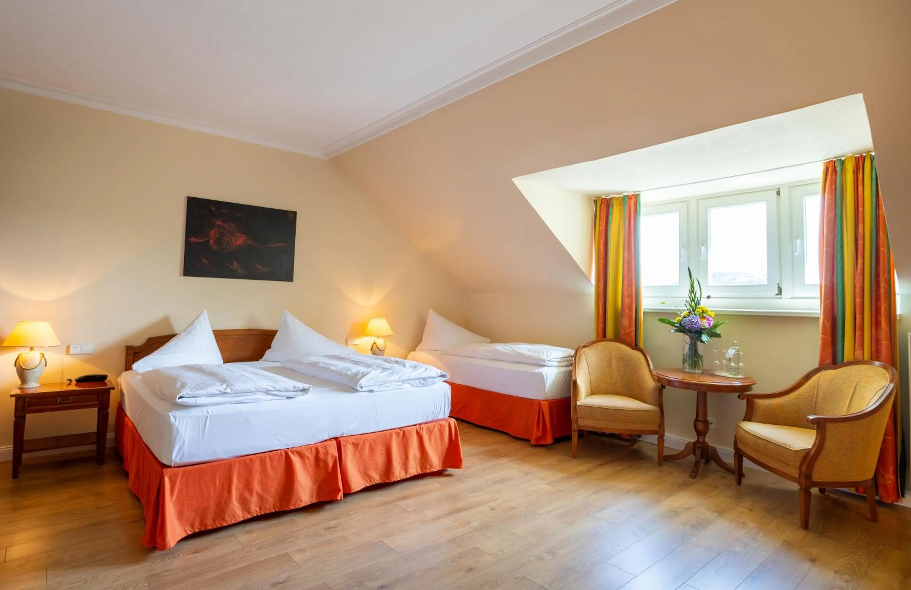 Photo of the whole room, Bed in Hotel Schloss Rheinfels