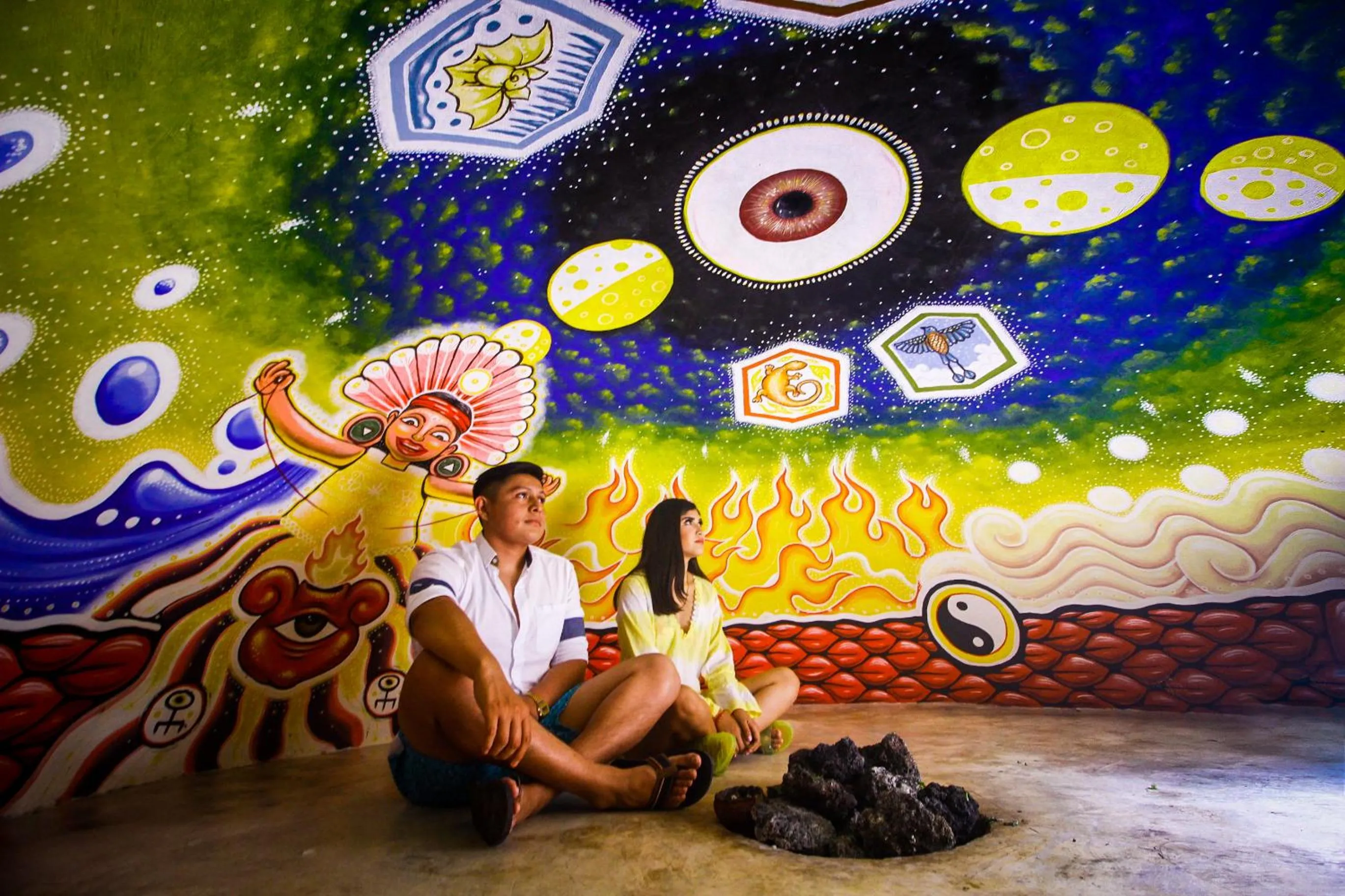 Sauna in Cabañas Santa Cruz Homún