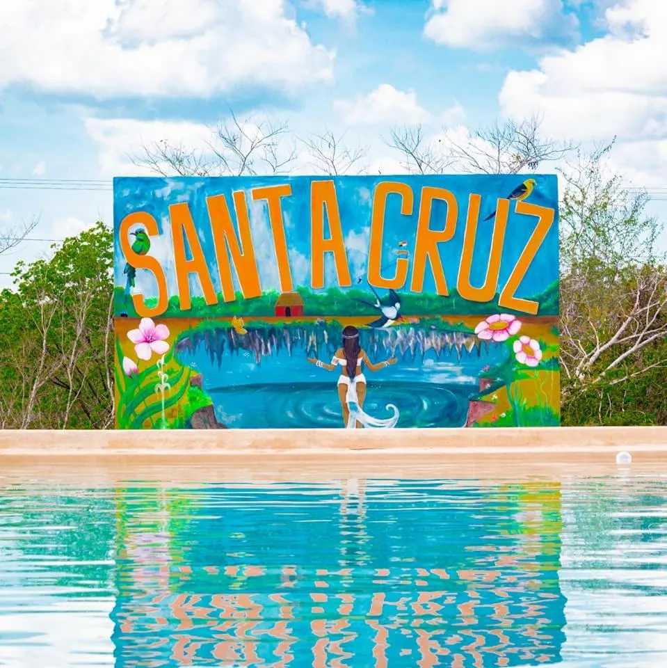 Swimming pool in Cabañas Santa Cruz Homún