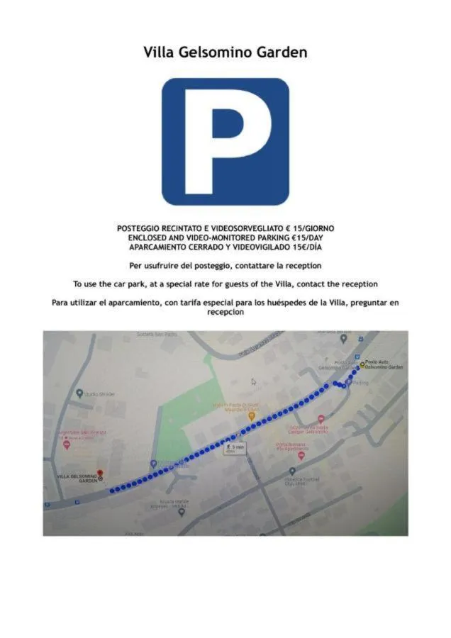 Parking in Villa Gelsomino Garden