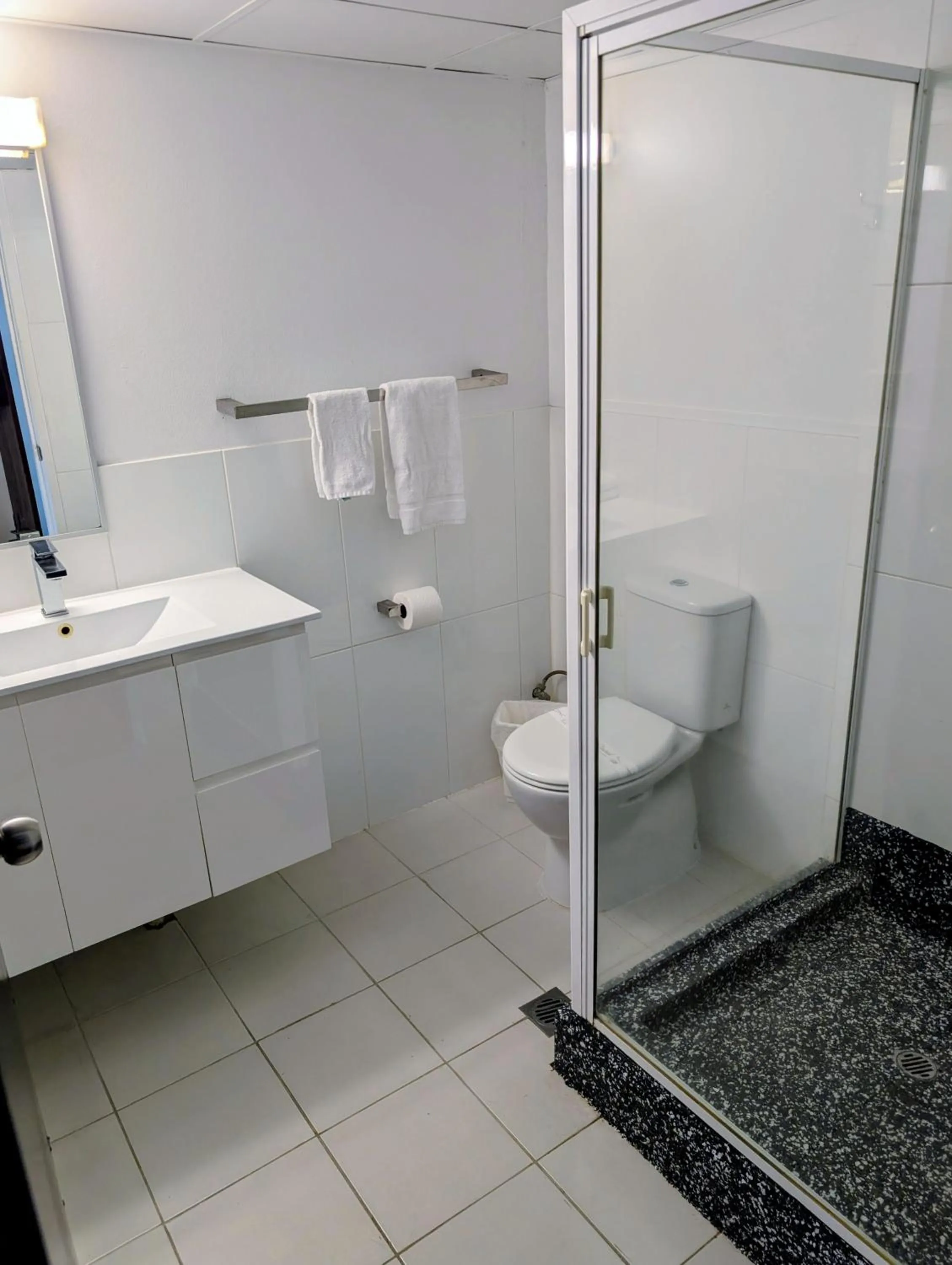 Shower in Hampton Villa Motel