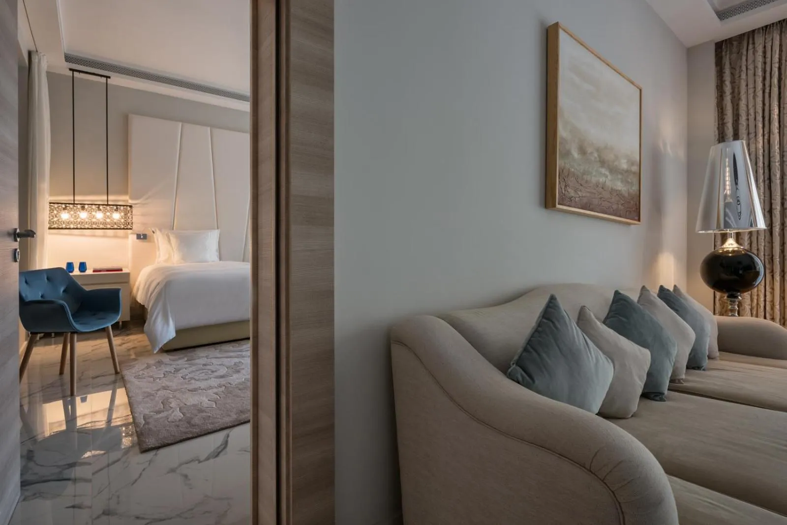 Seating area, Bed in Marchica Lagoon Resort