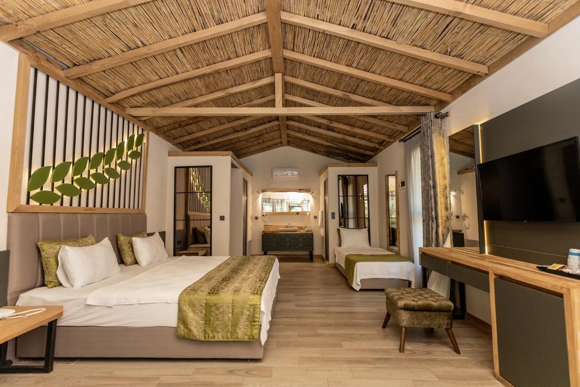 Bed in Suna Village Hotel & Bungalow Fethiye