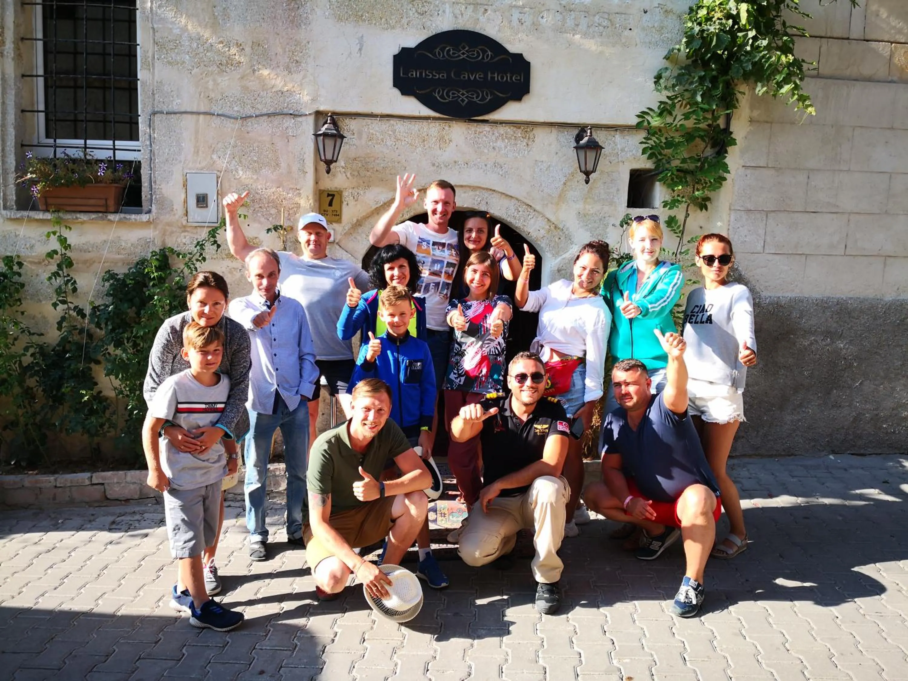 People in Larissa Cave Hotel