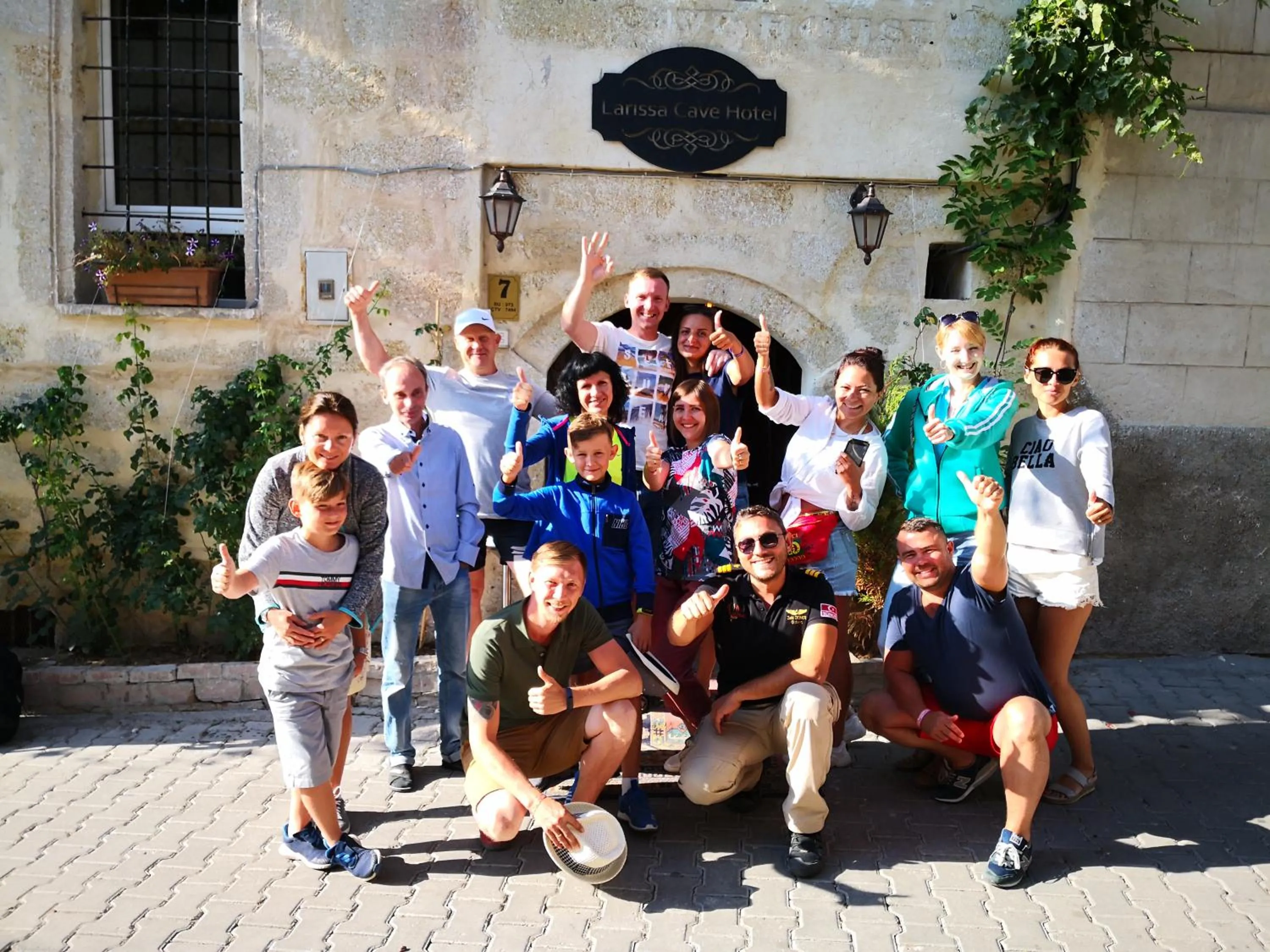 People in Larissa Cave Hotel