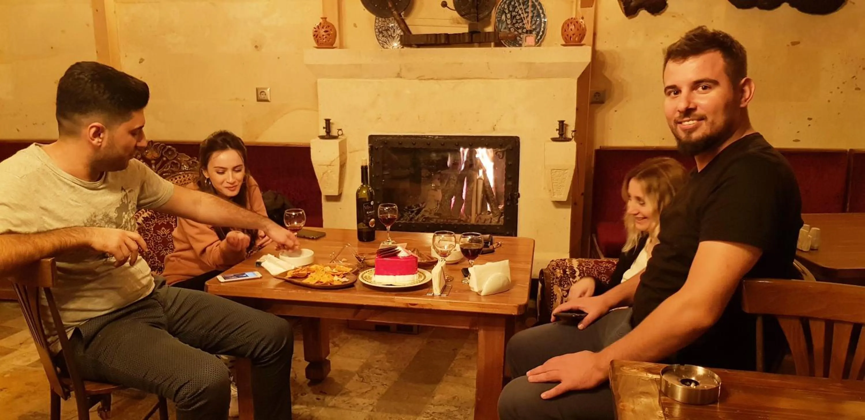 People in Larissa Cave Hotel