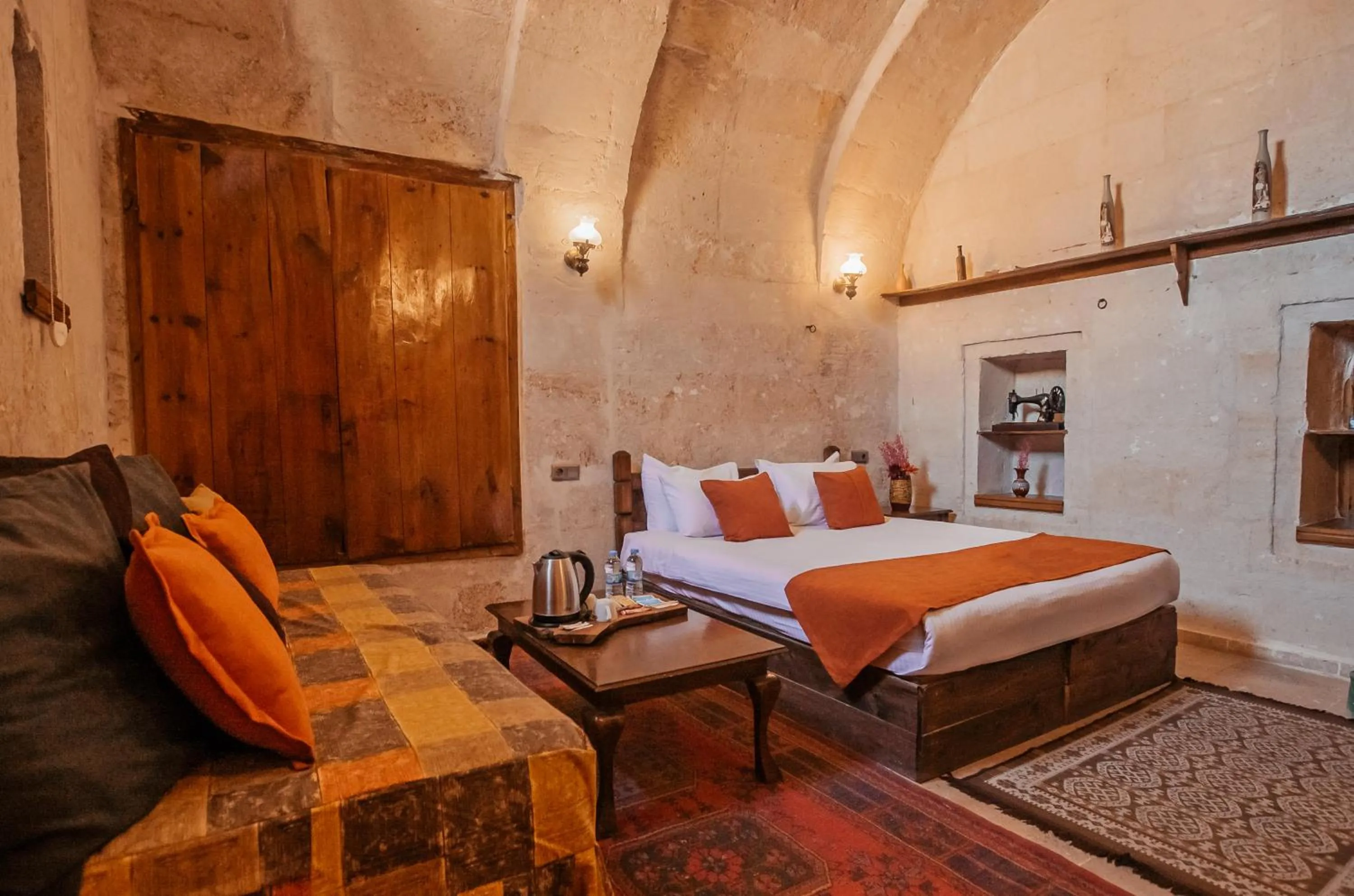 Bed in Larissa Cave Hotel