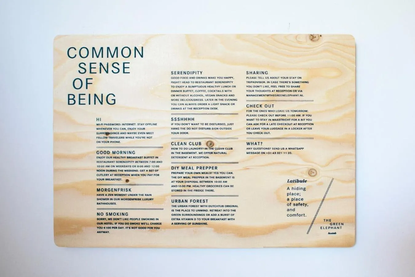 Logo/Certificate/Sign in The Green Elephant Hostel & Spa