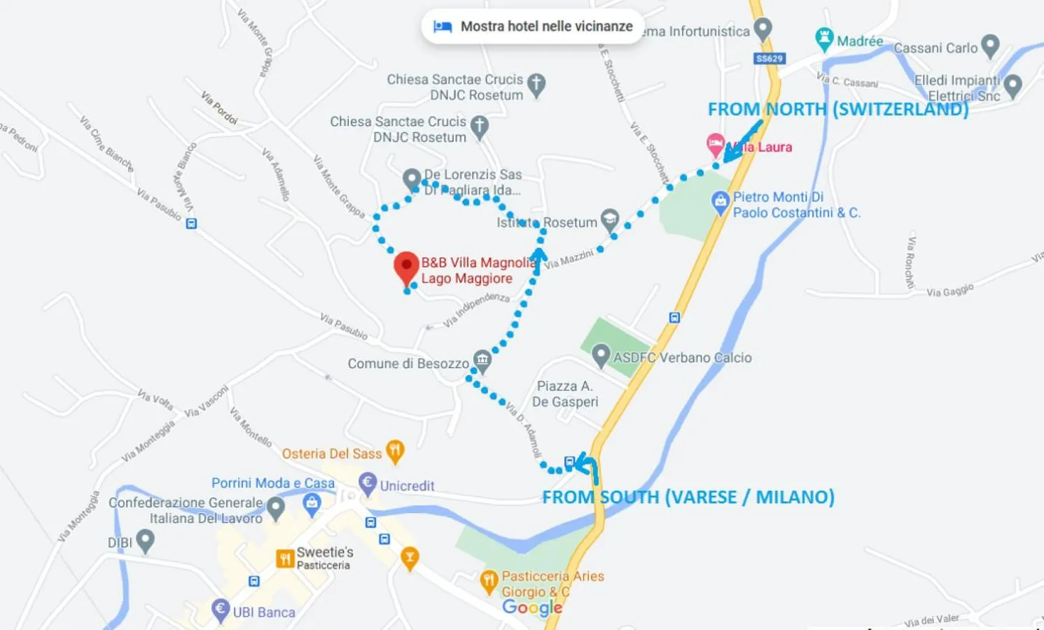 Bird's eye view in Villa Magnolia Lago Maggiore