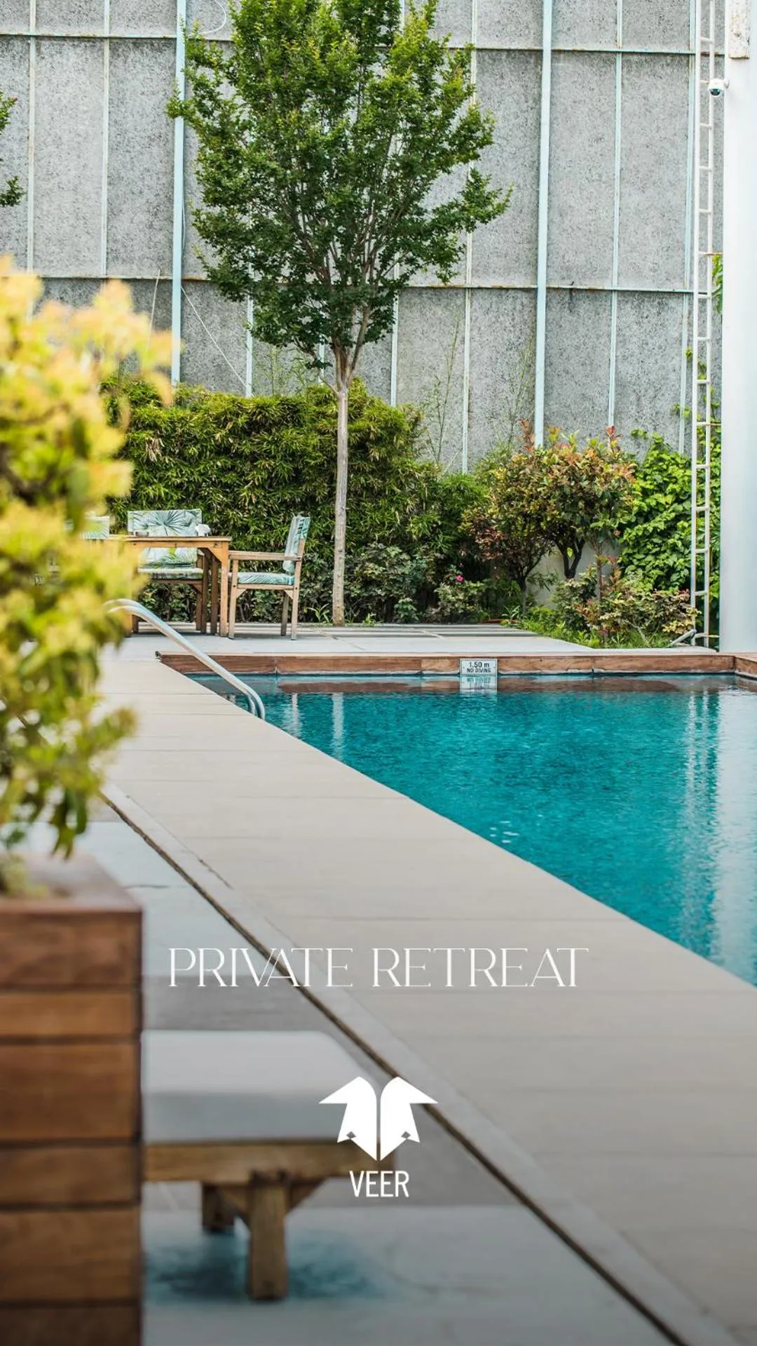 Text overlay in Veer Luxury Boutique Hotel & Beach Club