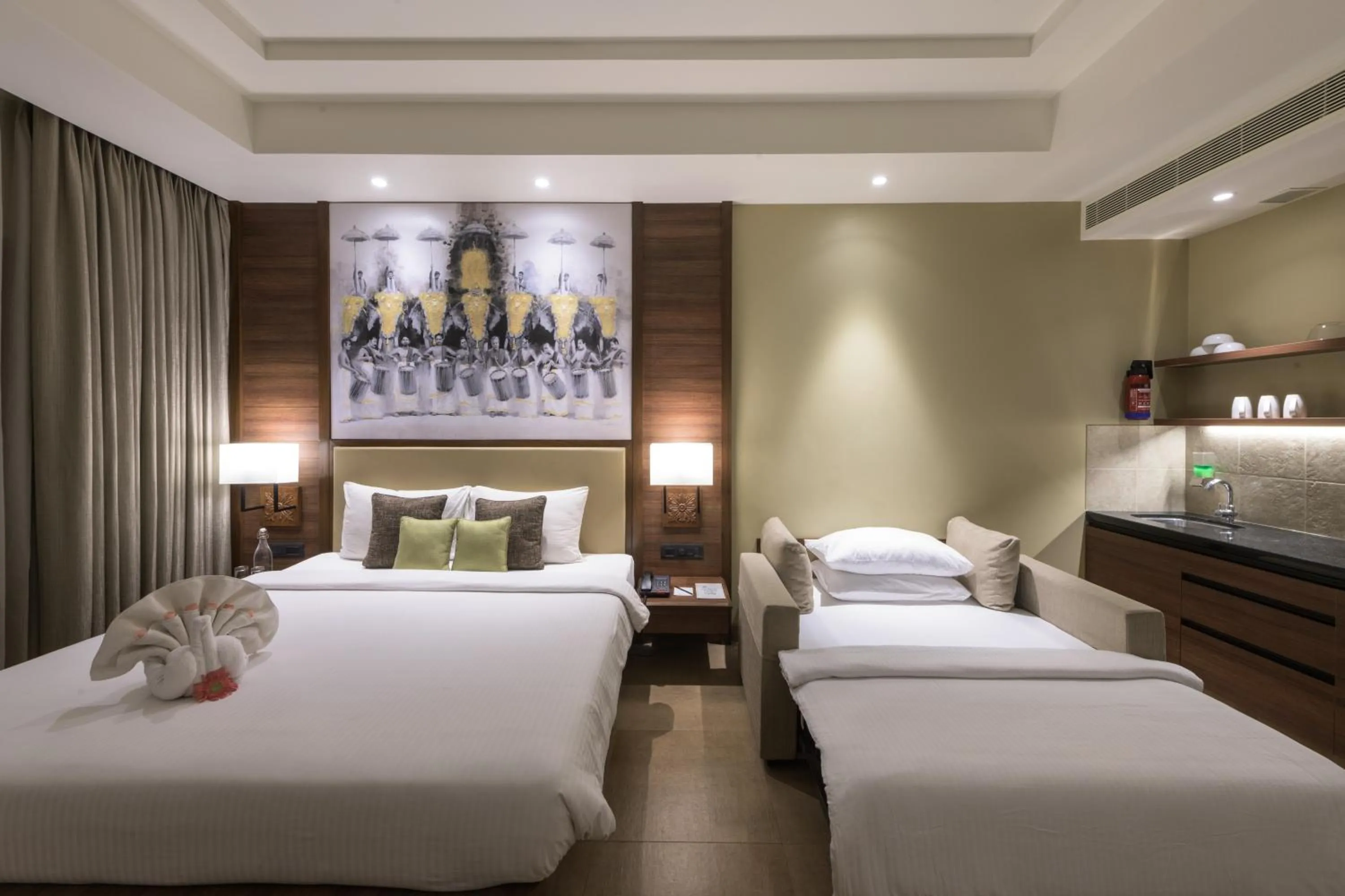 Bed in Club Mahindra Ashtamudi