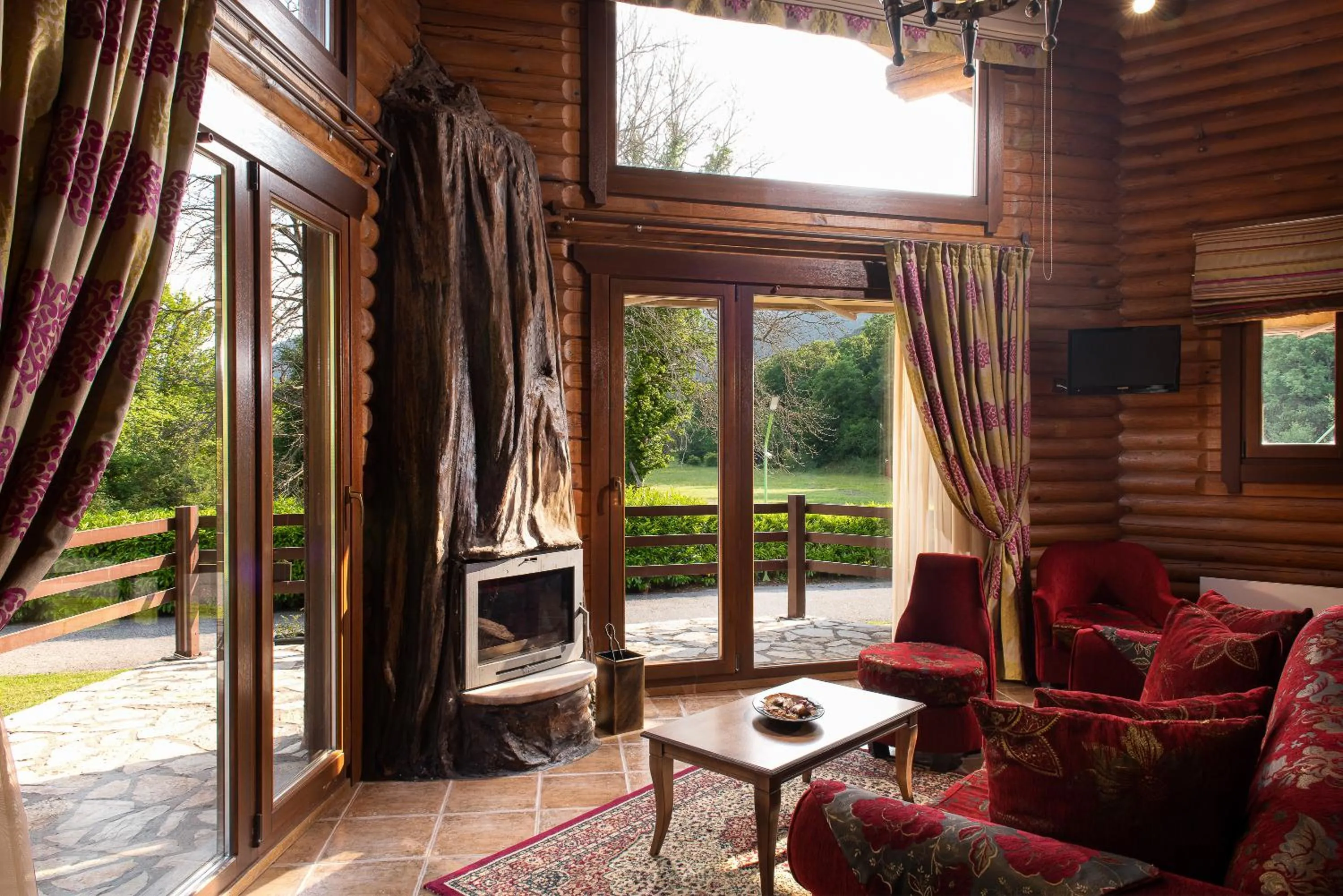 Seating area in Natura Chalets