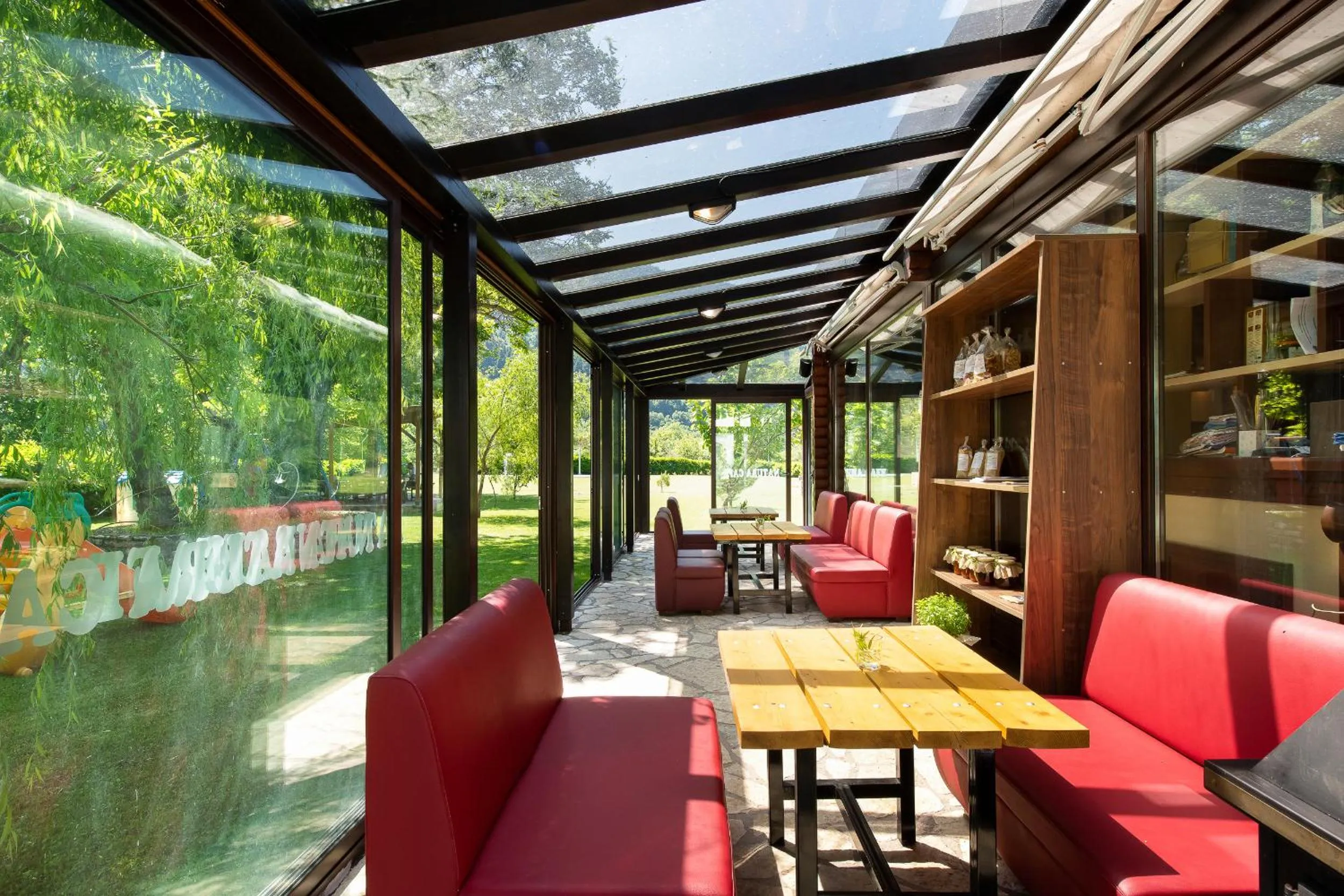Seating area in Natura Chalets
