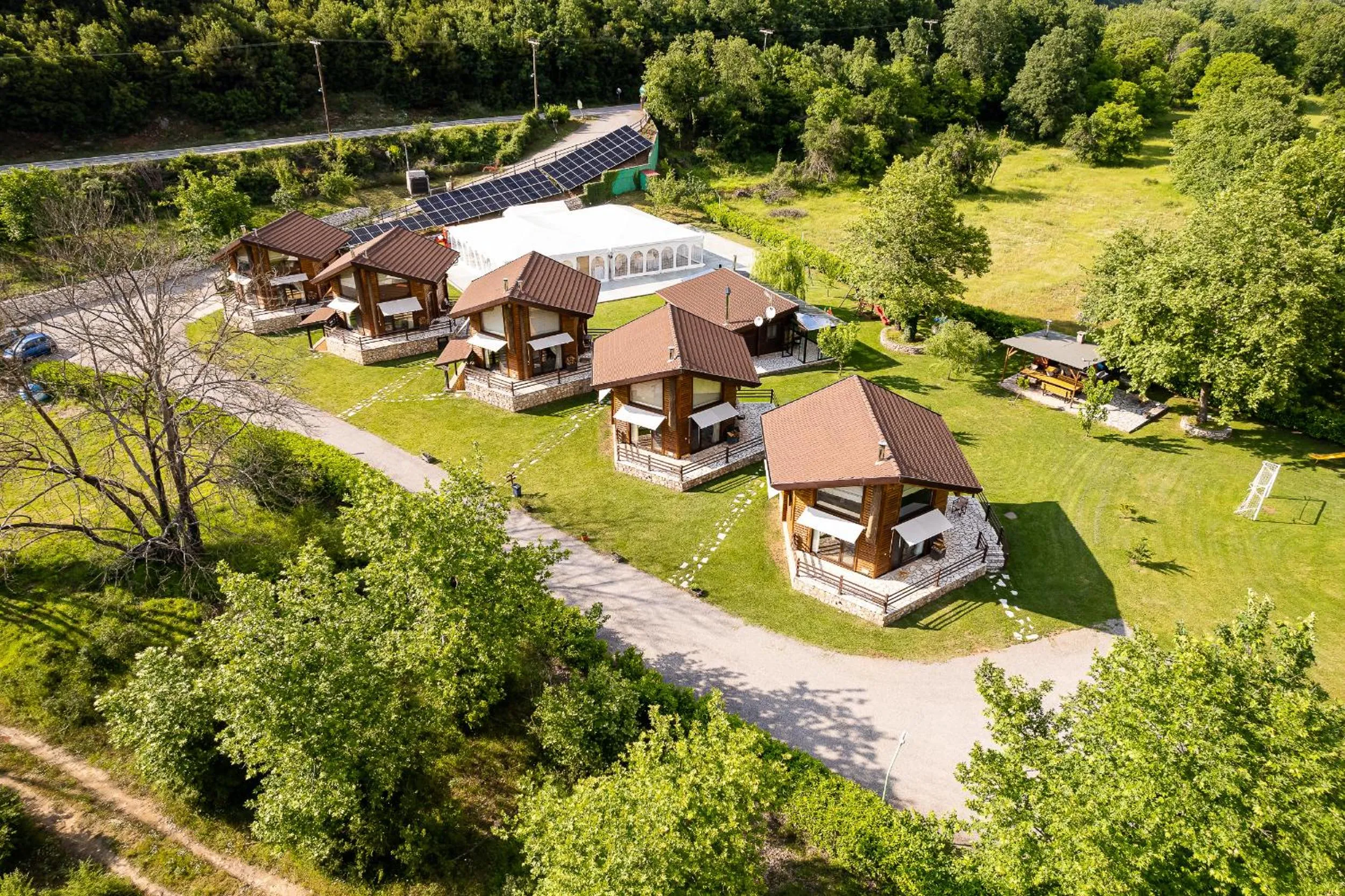 Bird's eye view in Natura Chalets