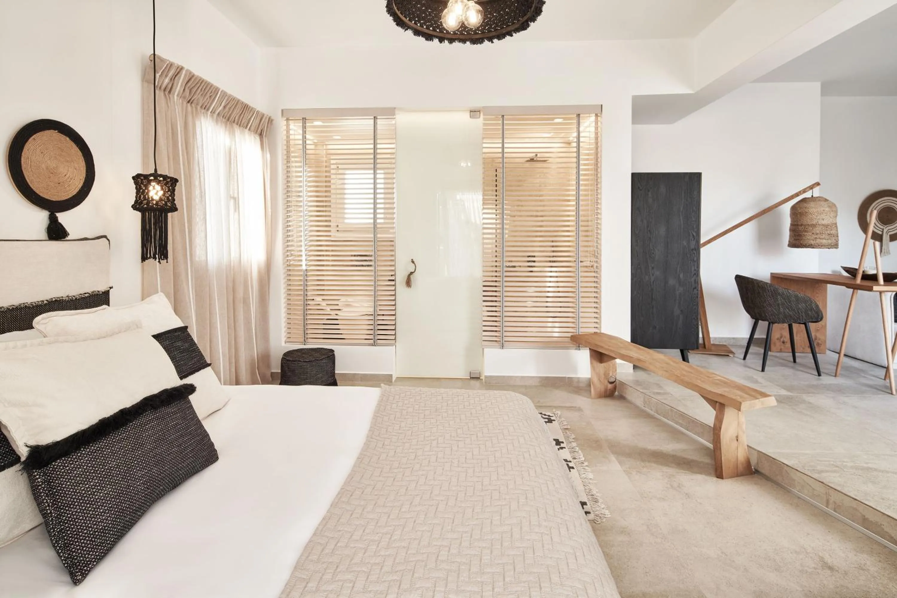 Toilet, Bed in Volcano Luxury Suites Milos - Adults Only