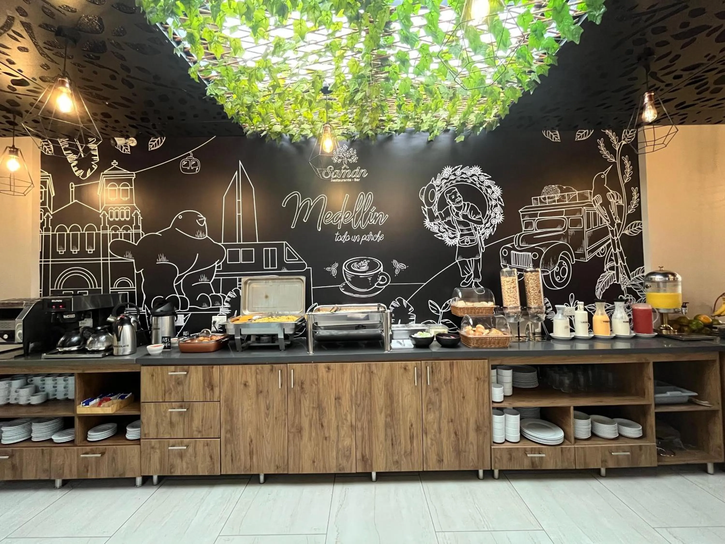 Buffet breakfast in EcoHub Hotel Medellin