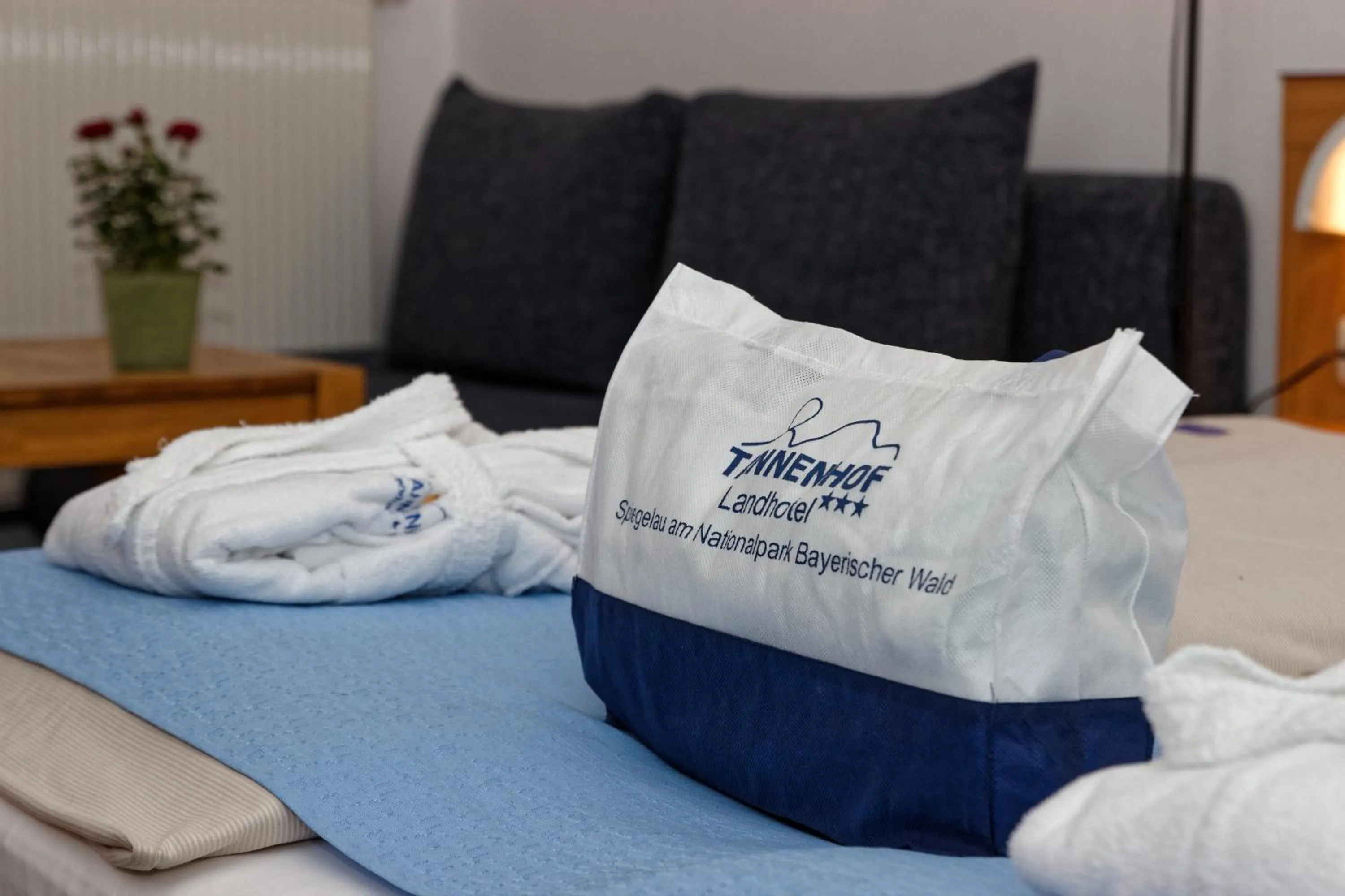 Living room, Bed in Landhotel Tannenhof