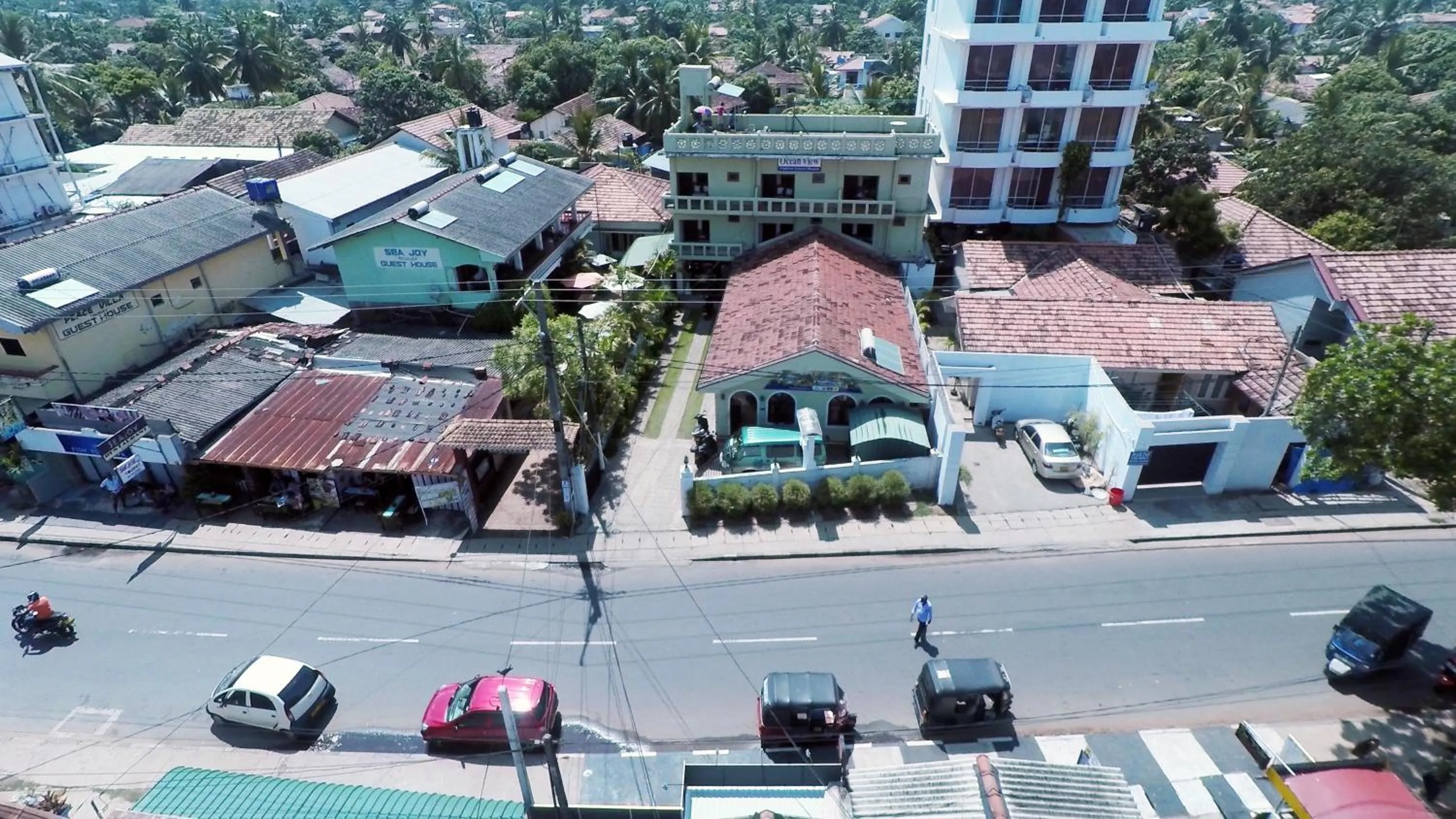 Bird's eye view in Ocean View tourist guest house at Negombo beach near the airport