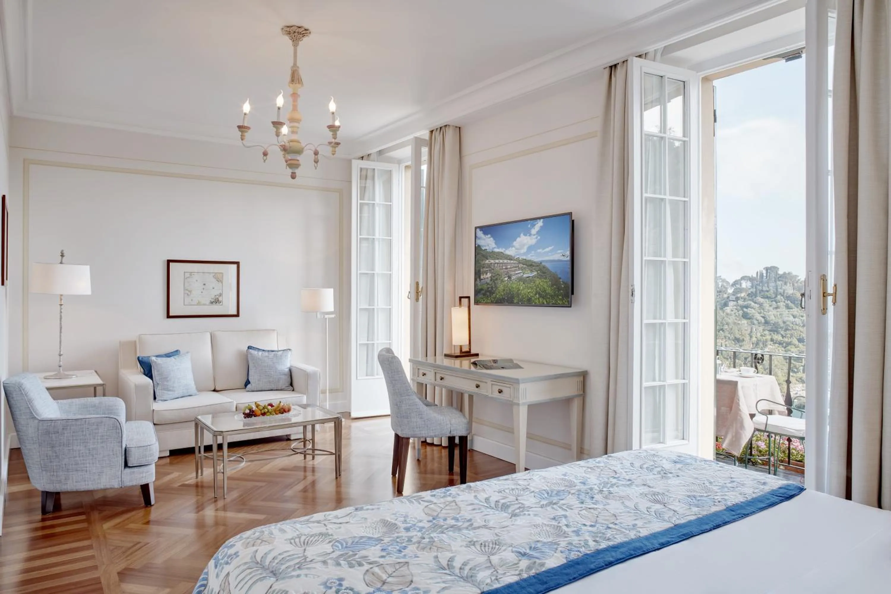 Bedroom, Bed in Splendido, A Belmond Hotel, Portofino