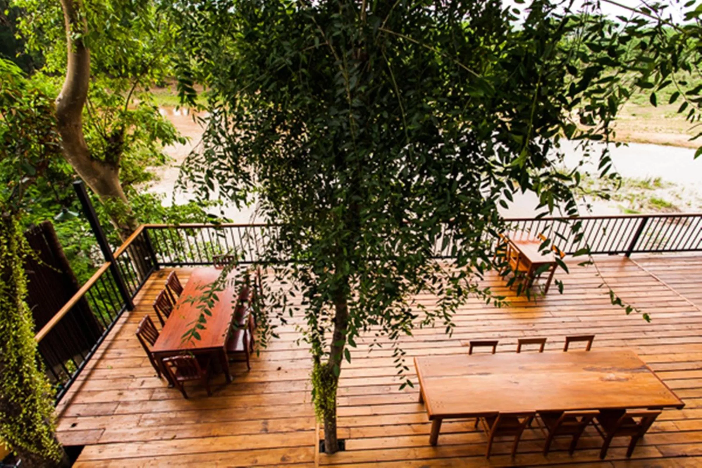 Balcony/Terrace in Riverhouse-The Teak House