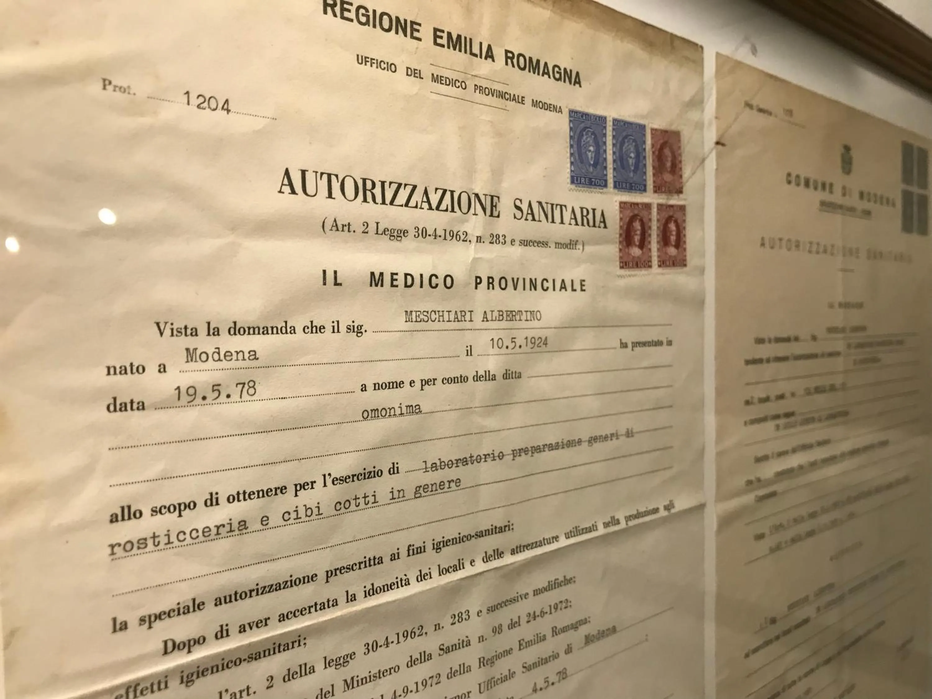 Certificate/Award in taverna napoleone