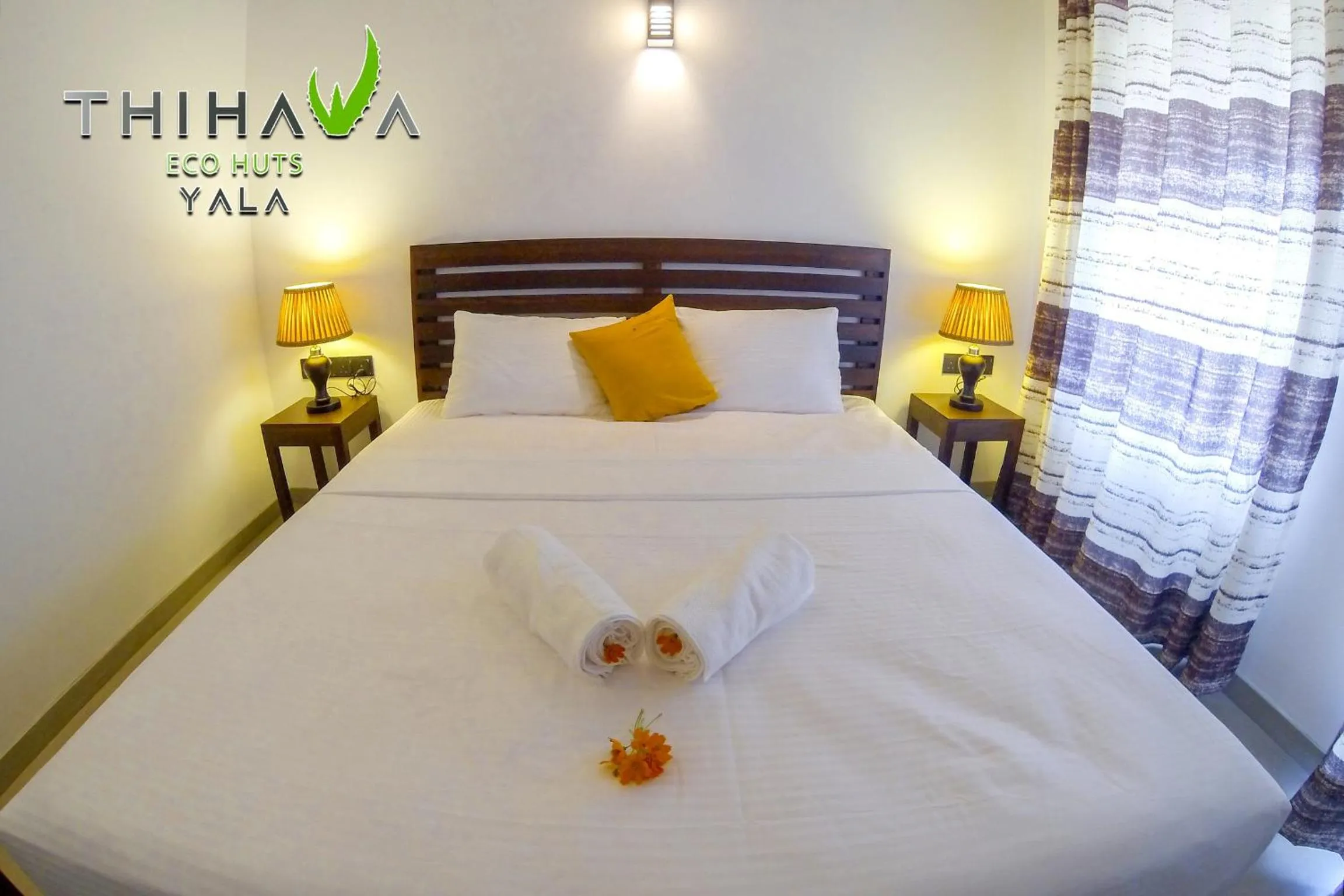 Bed in Thihawa Eco Huts Yala