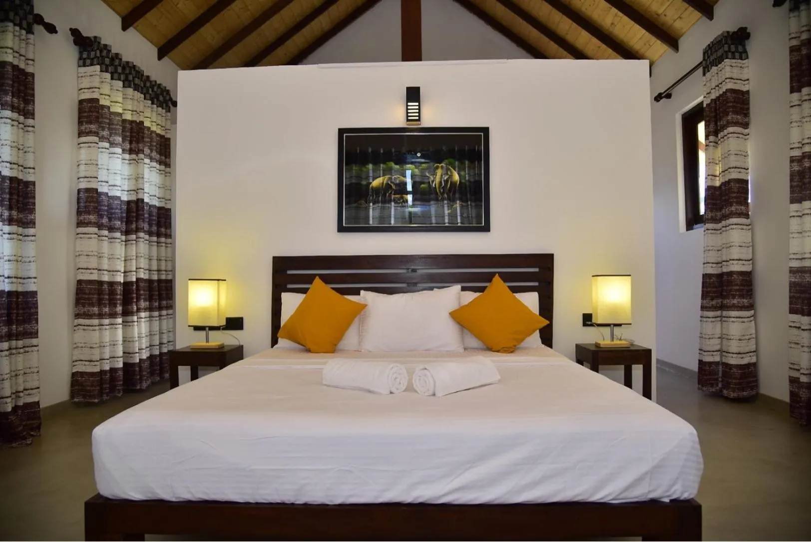 Bed in Thihawa Eco Huts Yala