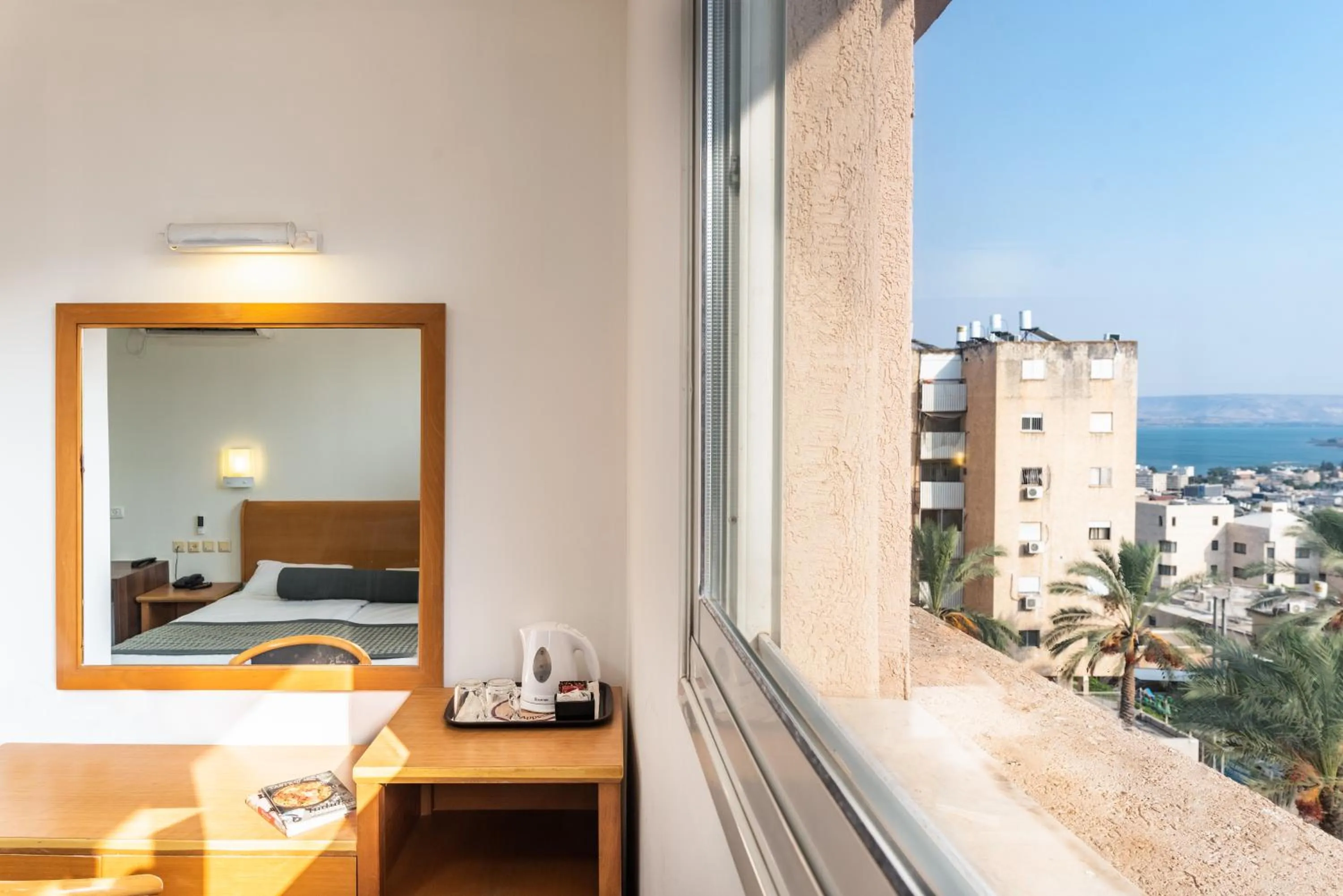 Coffee/tea facilities, Bed in Astoria Galilee Hotel