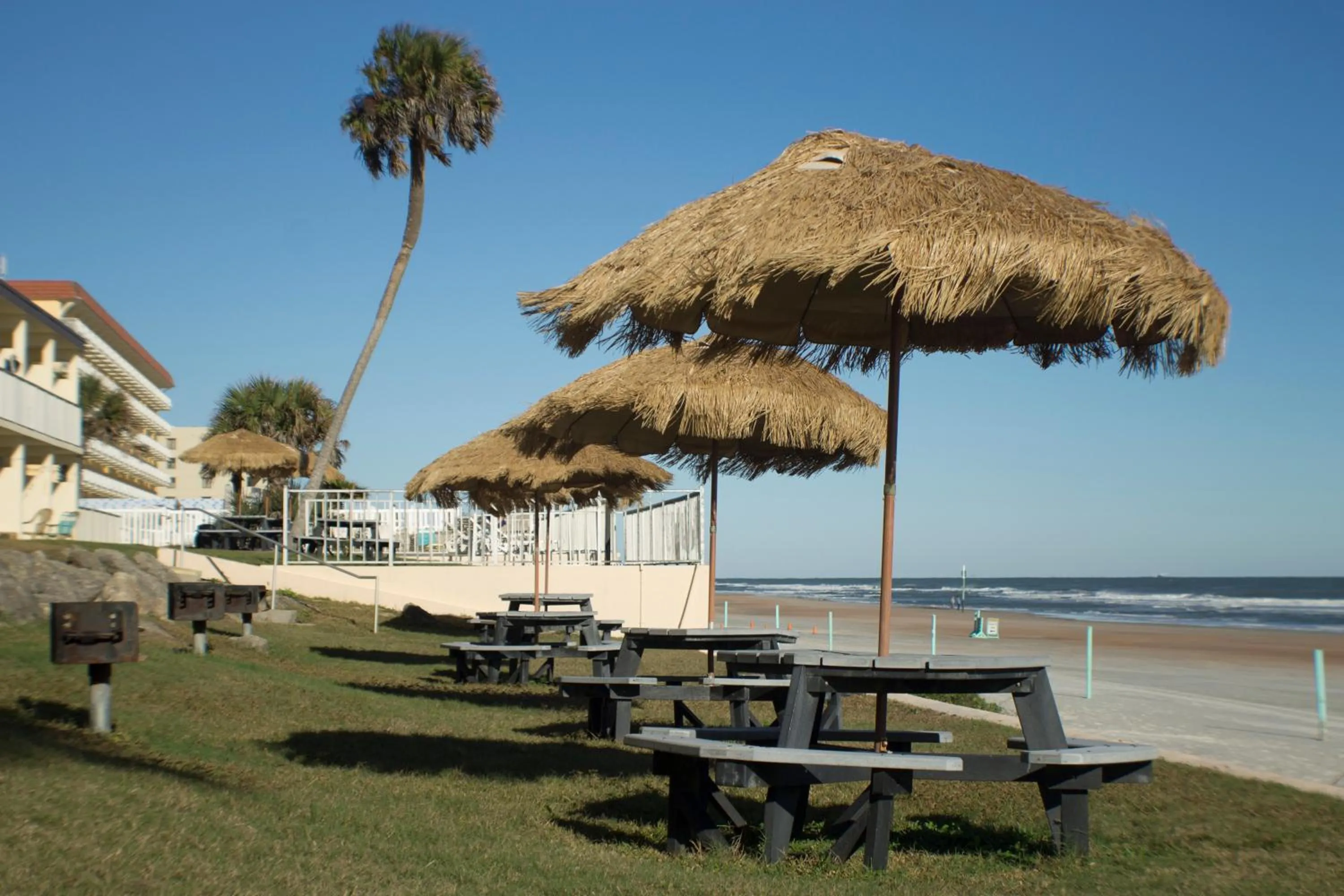 Patio in Makai Beach Lodge - NOT TAKING RESERVATIONS DUE TO HURRICANE DAMAGE Until Mid DEC