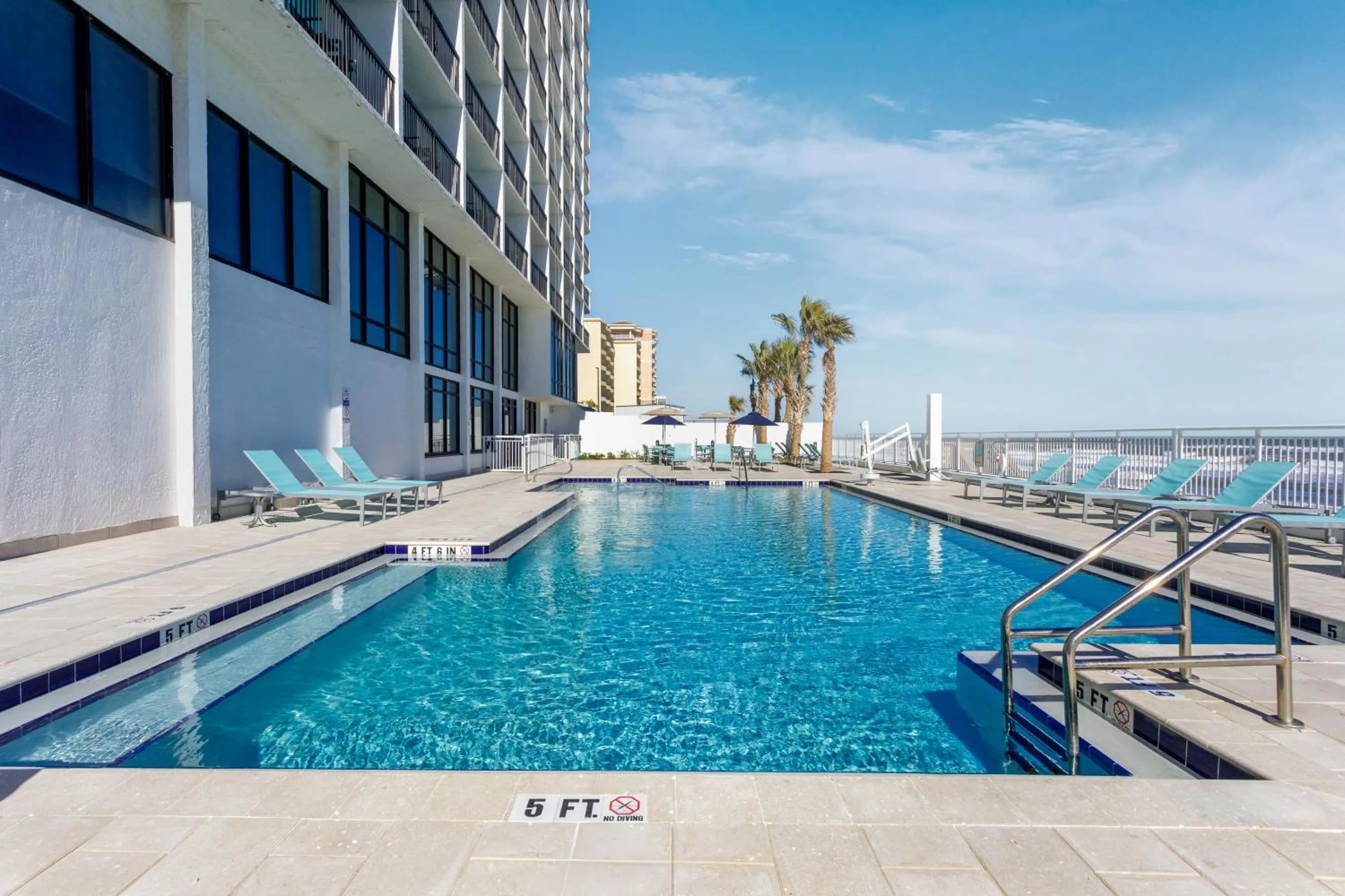 Swimming pool in Holiday Inn Express & Suites Oceanfront Daytona Beach Shores by IHG