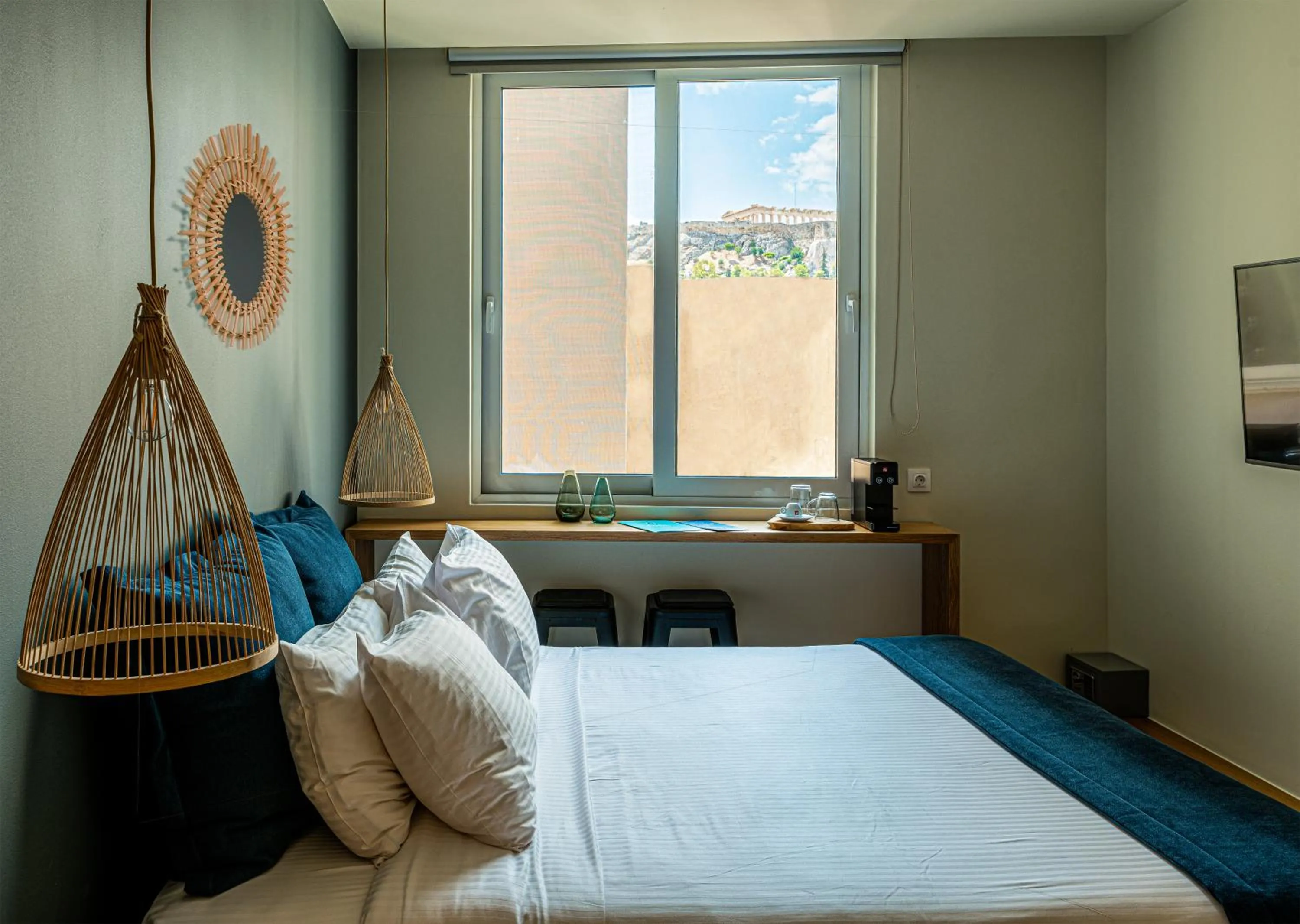 View (from property/room), Bed in Ciel Living Athens