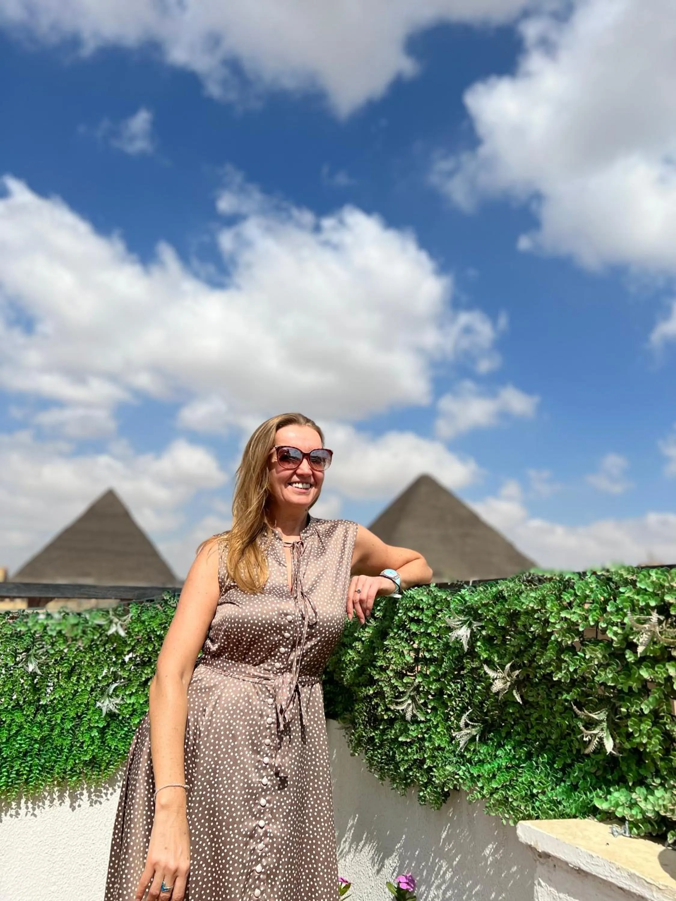 People in Pyramids Top Inn