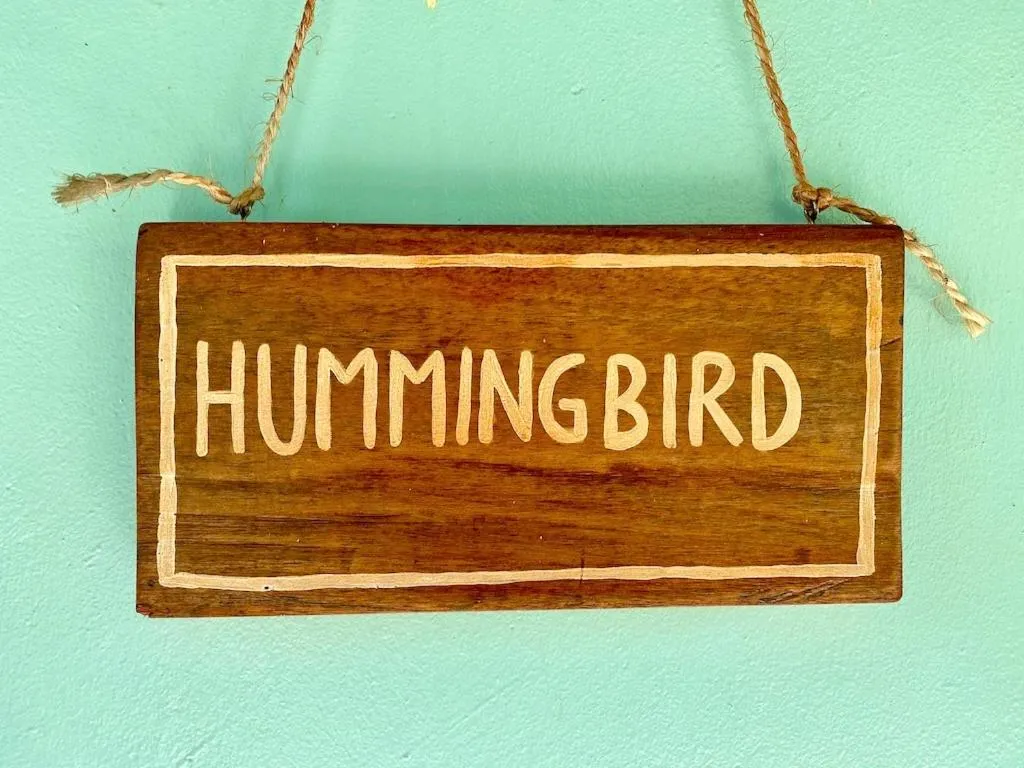 Text overlay in Bird Island Bungalows