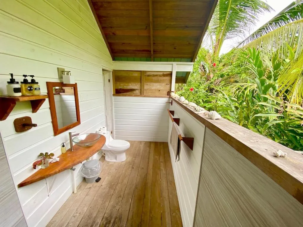 Bathroom in Bird Island Bungalows