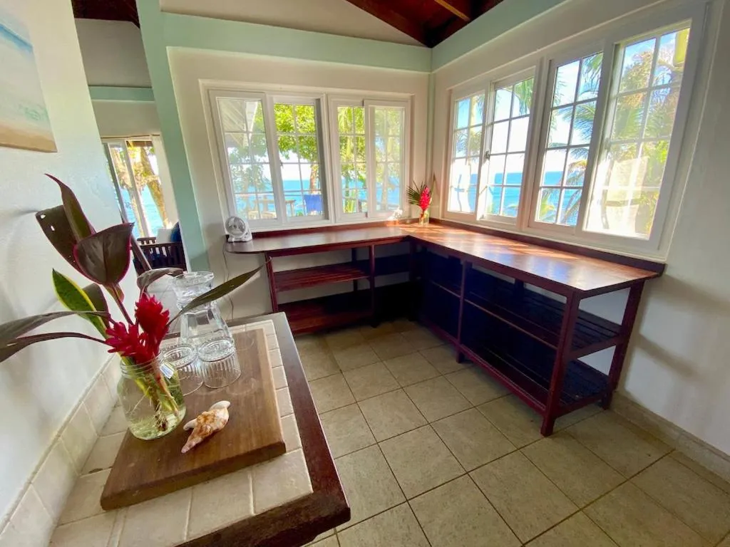 Seating area in Bird Island Bungalows