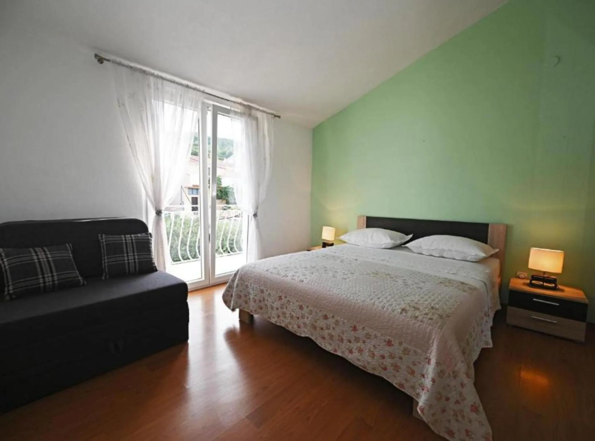 Bedroom, Bed in Apartments Mihovilovic - 50 m from beach