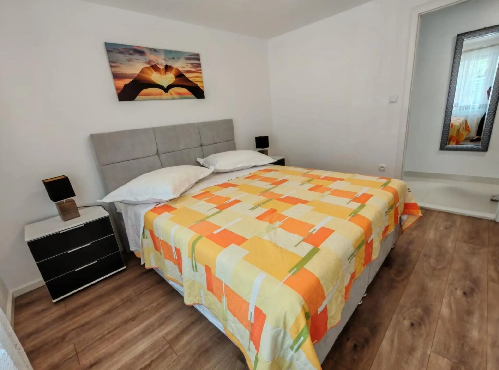 Bedroom, Bed in Apartments Mihovilovic - 50 m from beach
