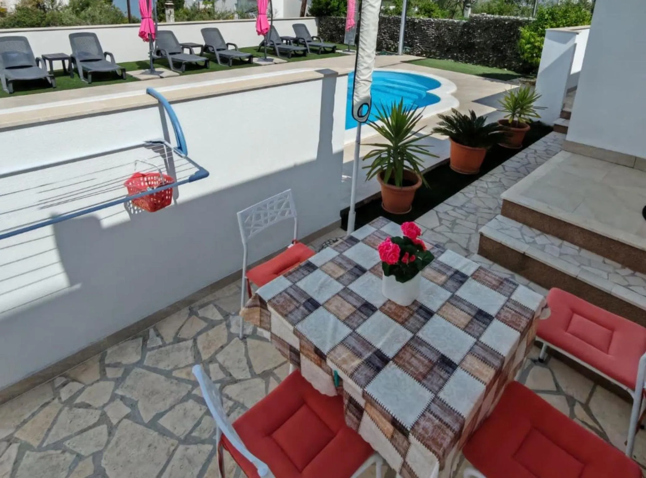 Balcony/Terrace in Apartments Mihovilovic - 50 m from beach