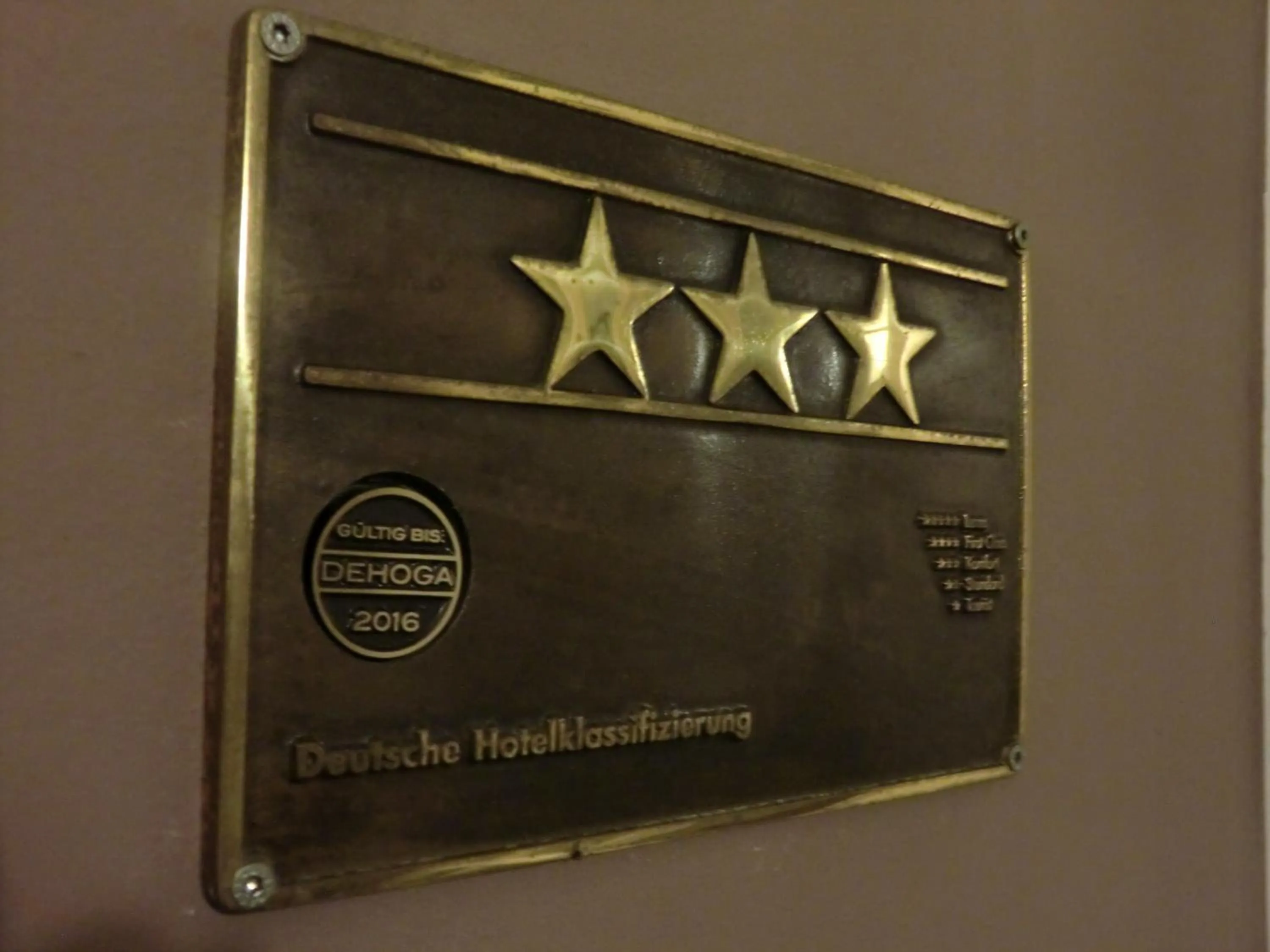 Logo/Certificate/Sign in Hotel Restaurant Adria Kroatien