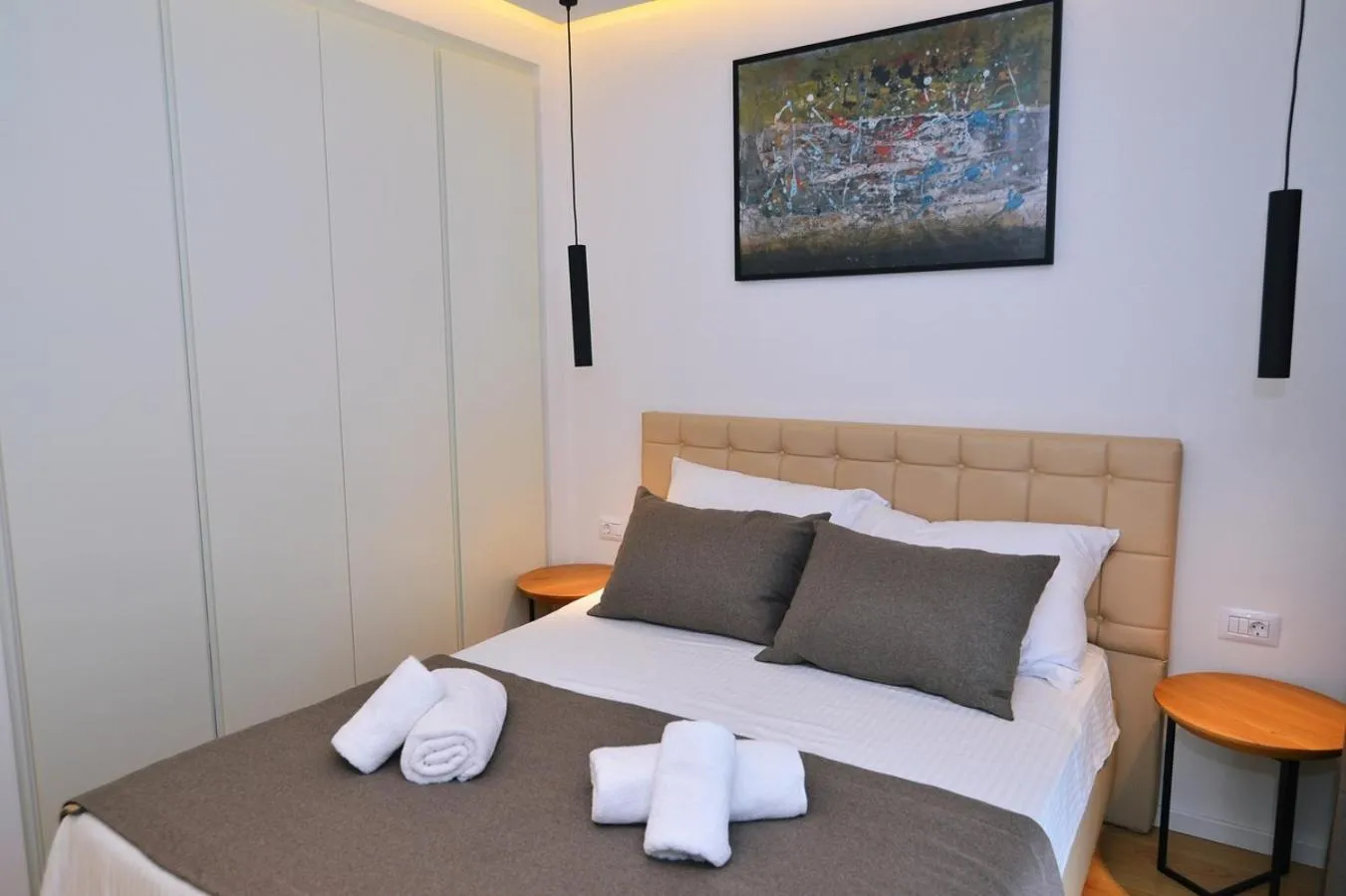 Bed in Apartments in Villa Ziza, rooftop swimming pool