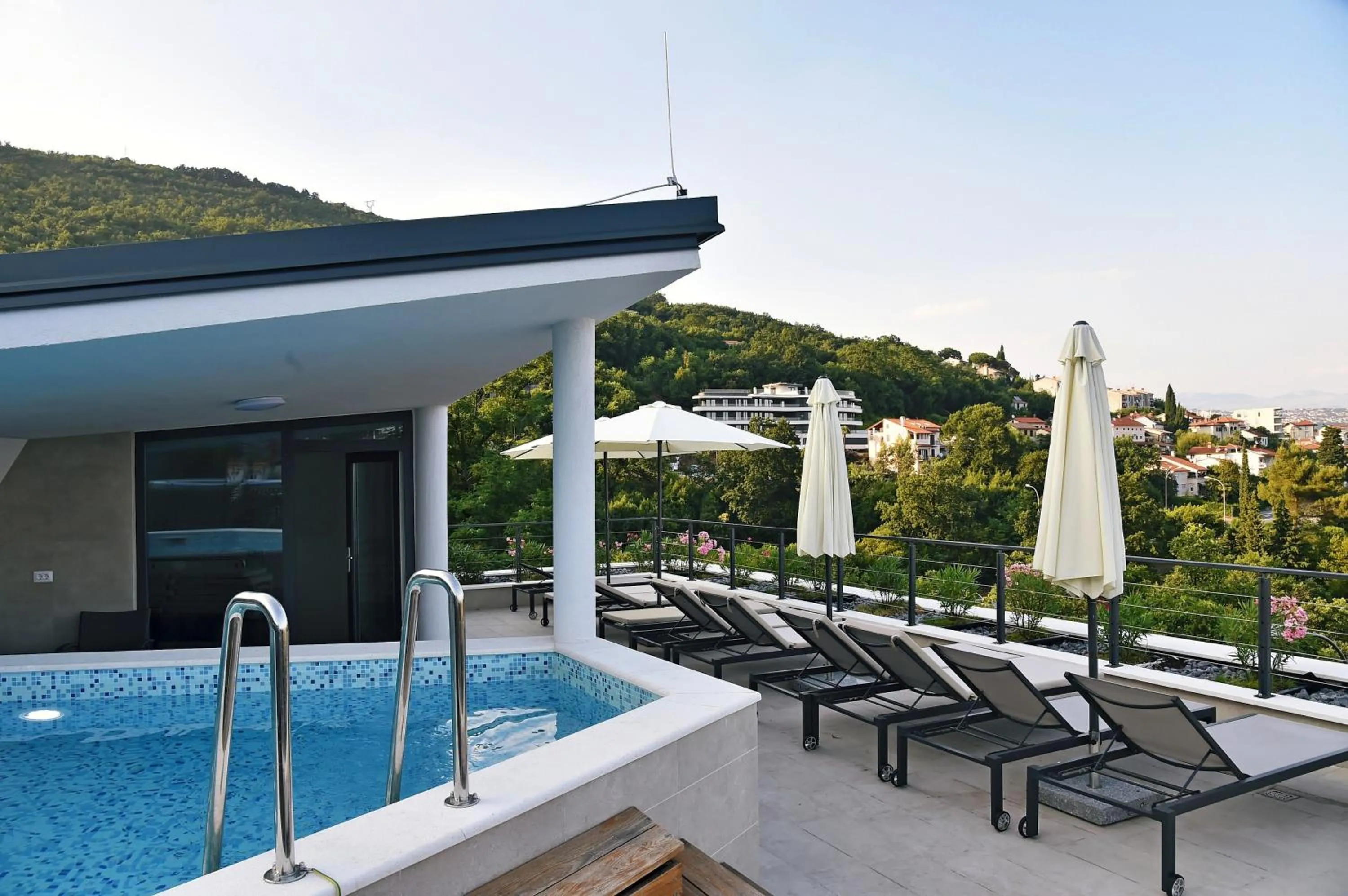 Patio in Apartments in Villa Ziza, rooftop swimming pool