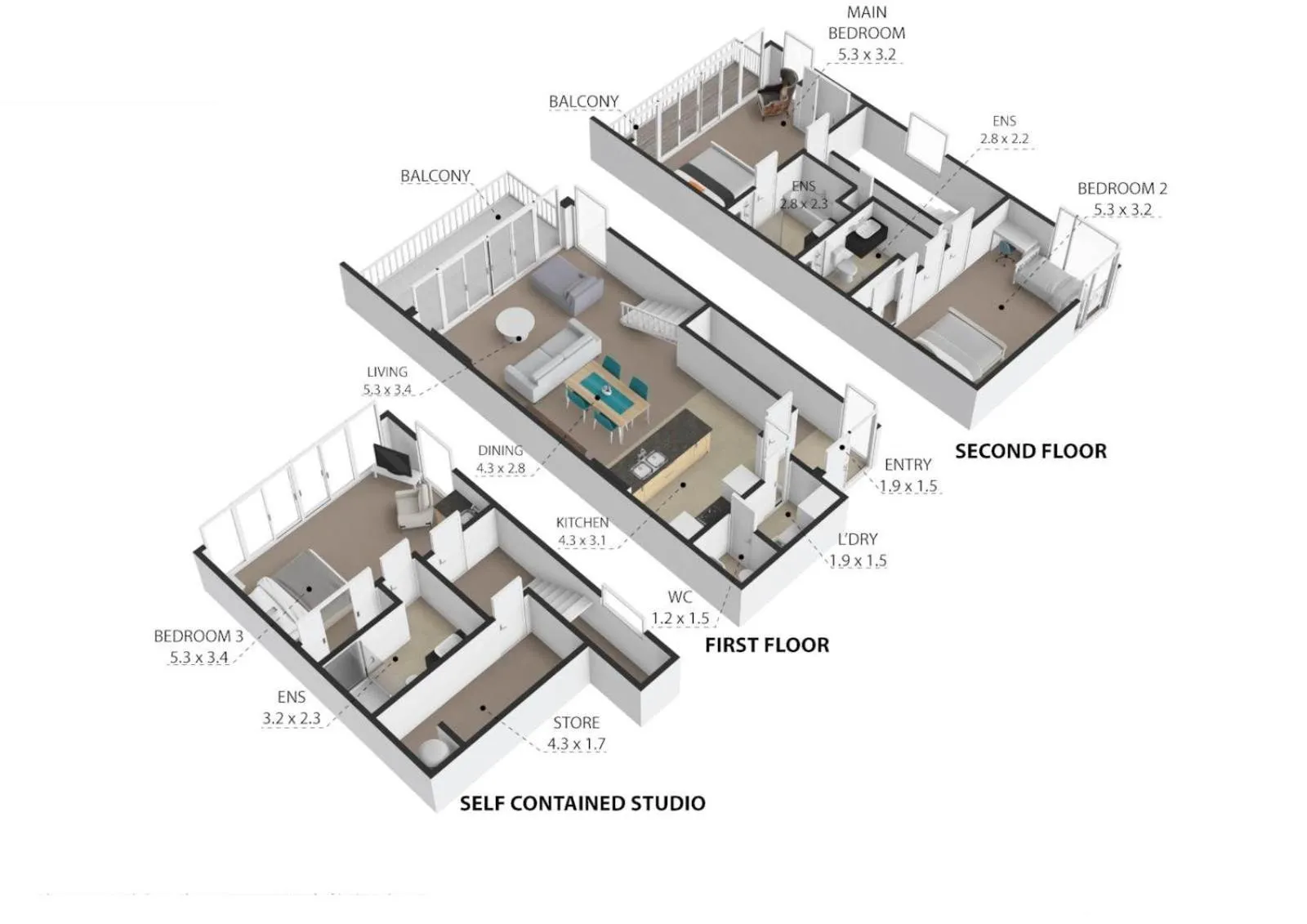 Floor plan in Doubtless Bay Villas