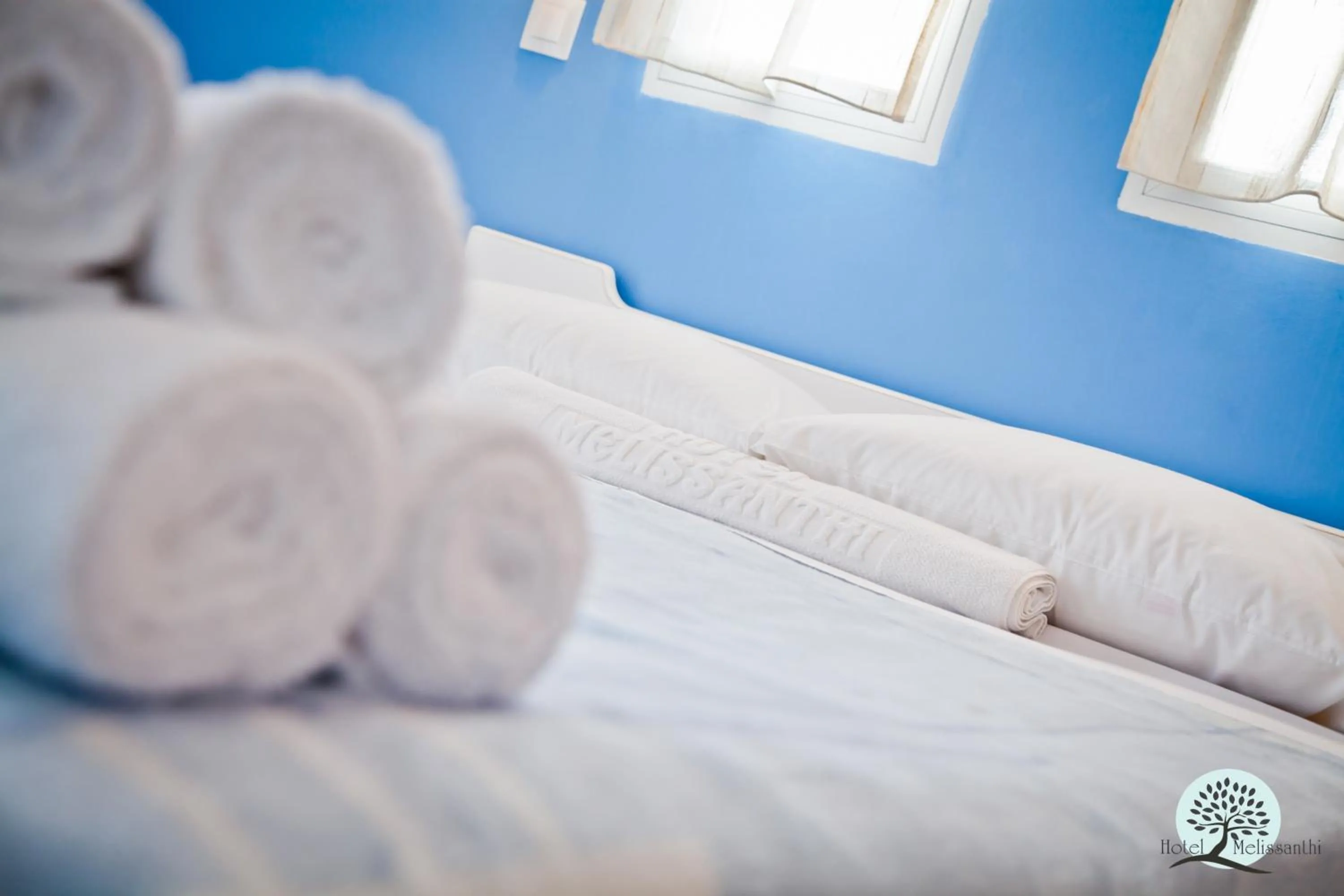 Bed in Hotel Melissanthi