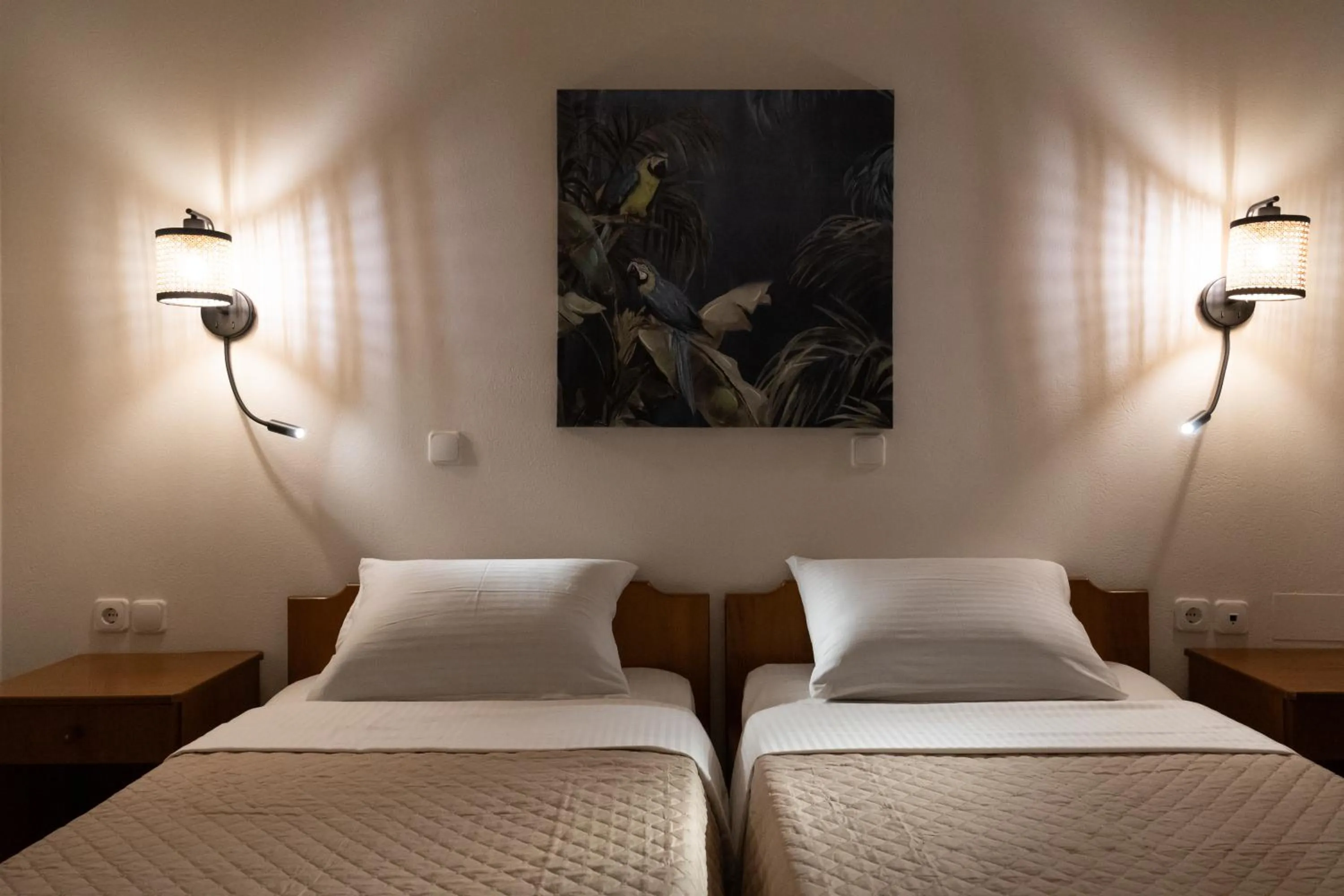 Bed in Aspri Petra Apartments