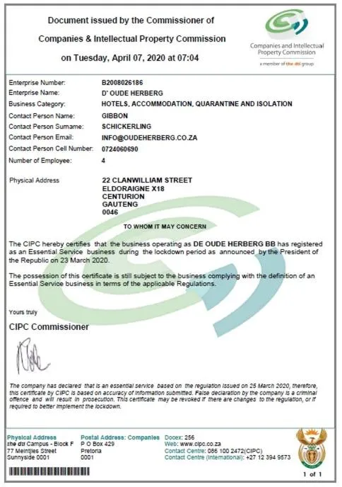 Certificate/Award in De Oude Herberg