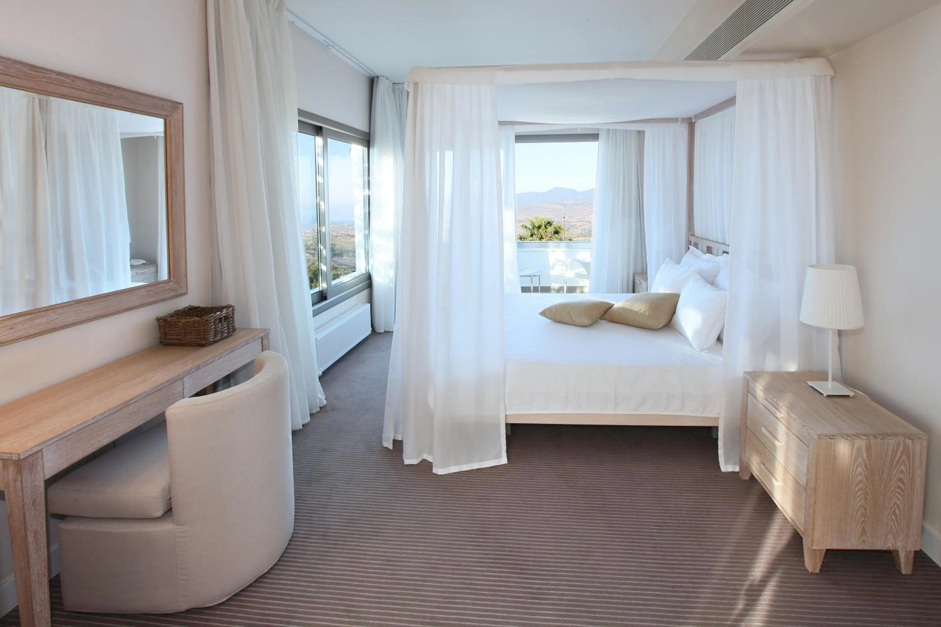 Decorative detail, Bed in Droushia Heights Hotel