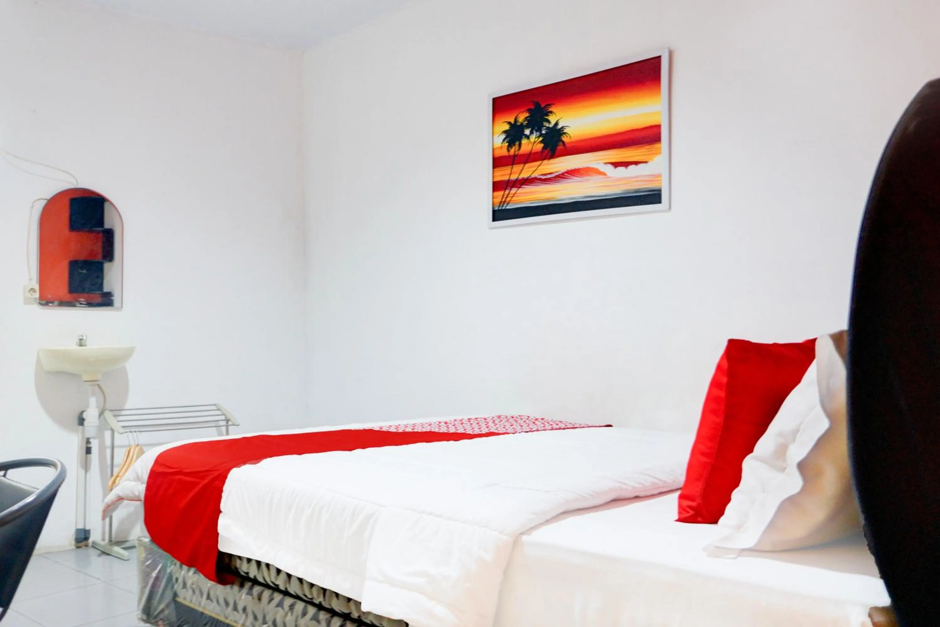 Bed in Hotel O Bandar Lampung Near Gor Saburai Formerly Omah Anakku